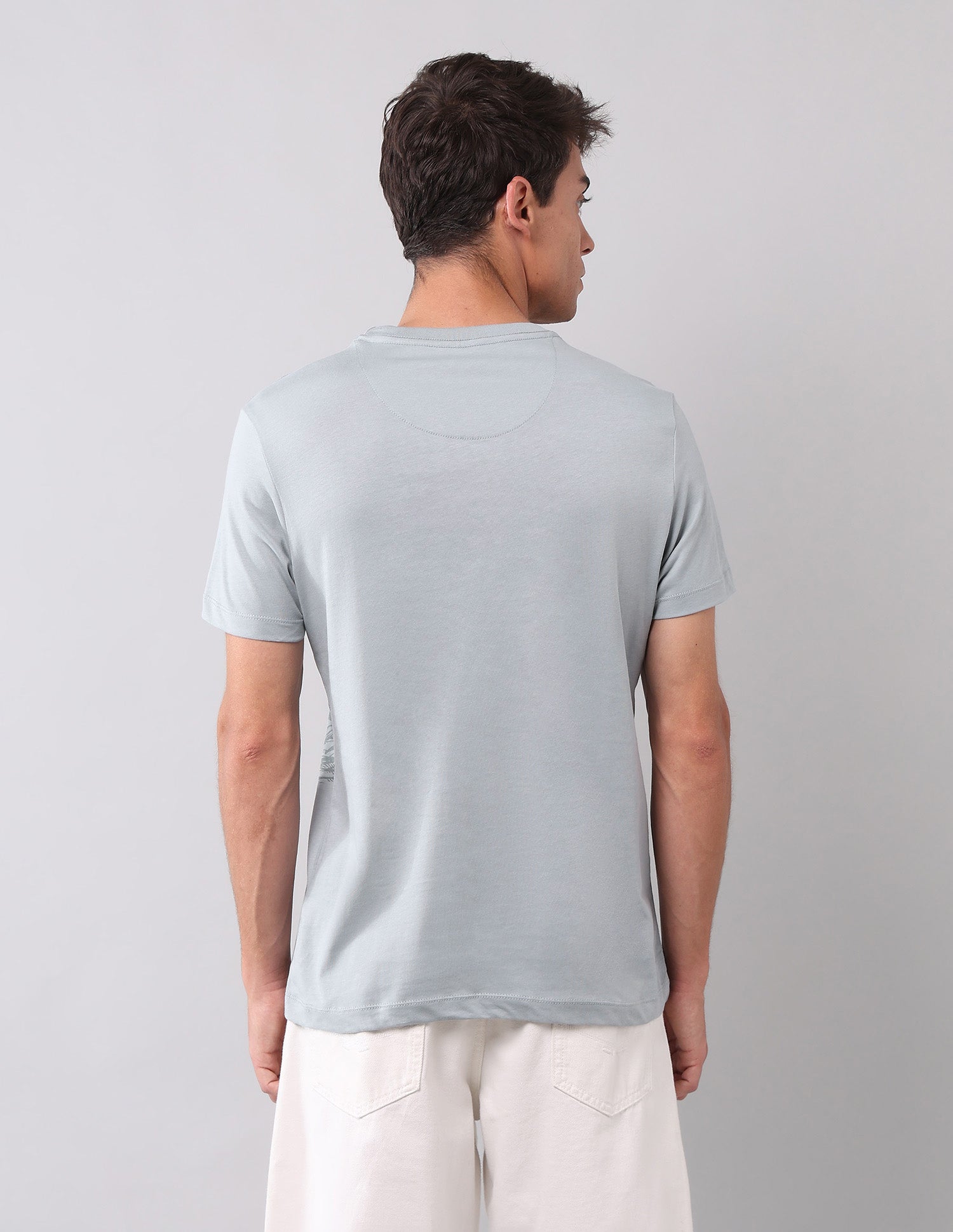 Pure Cotton Brand Printed T-Shirt Light Grey - U.S. Polo Assn. India | Large