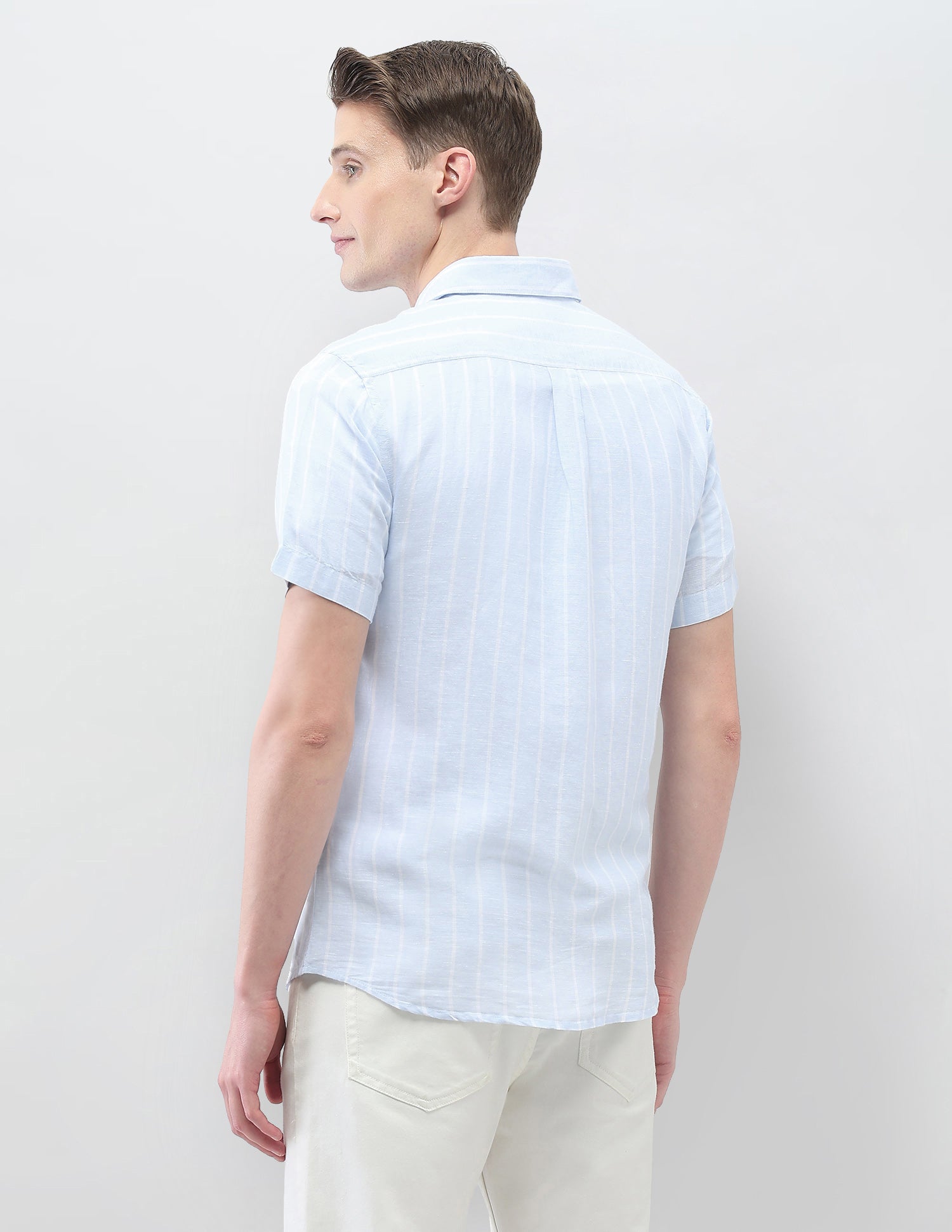 Vertical Striped Casa De Campo Shirt Light Blue - U.S. Polo Assn. India | Large