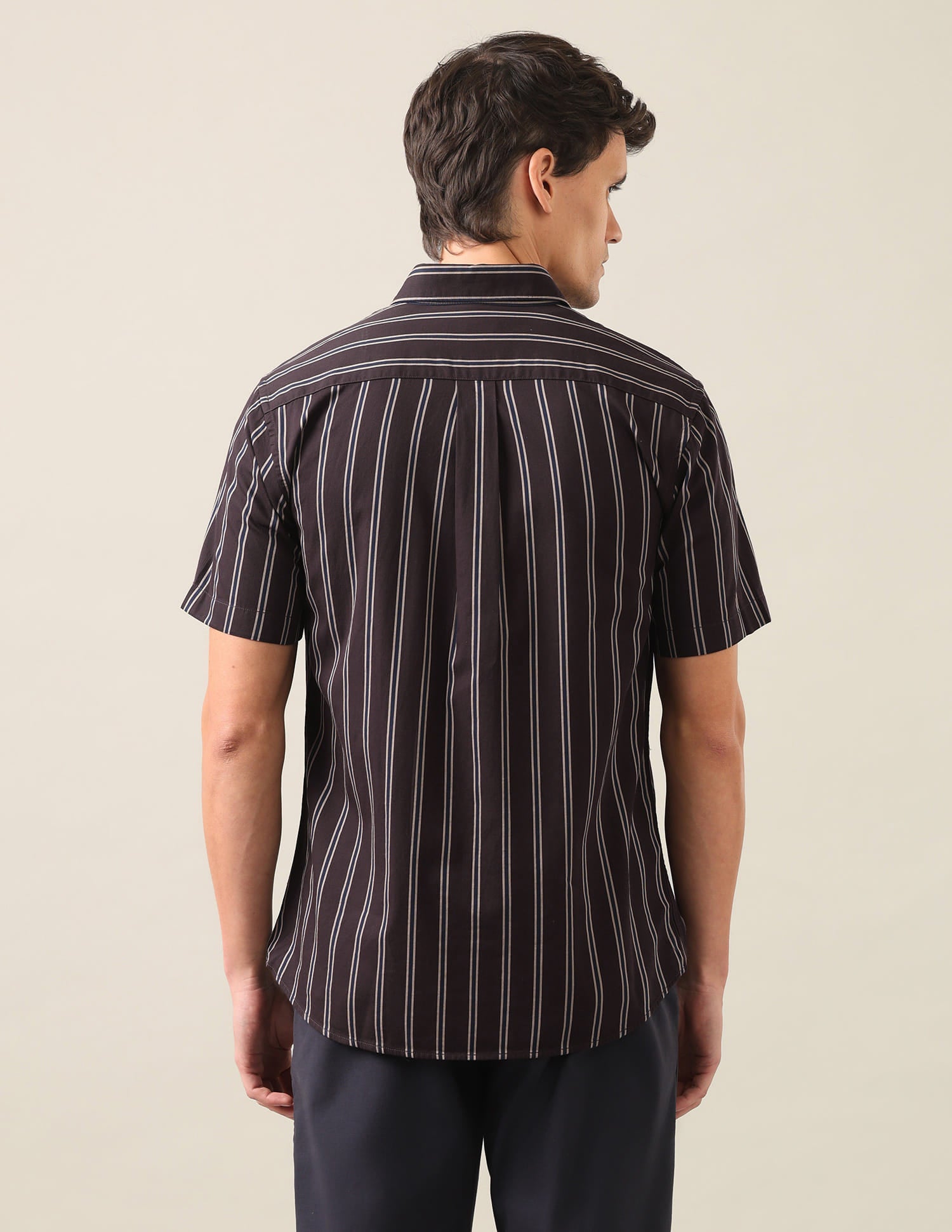 Vertical Striped Dobby Shirt Choco - U.S. Polo Assn. India | Large