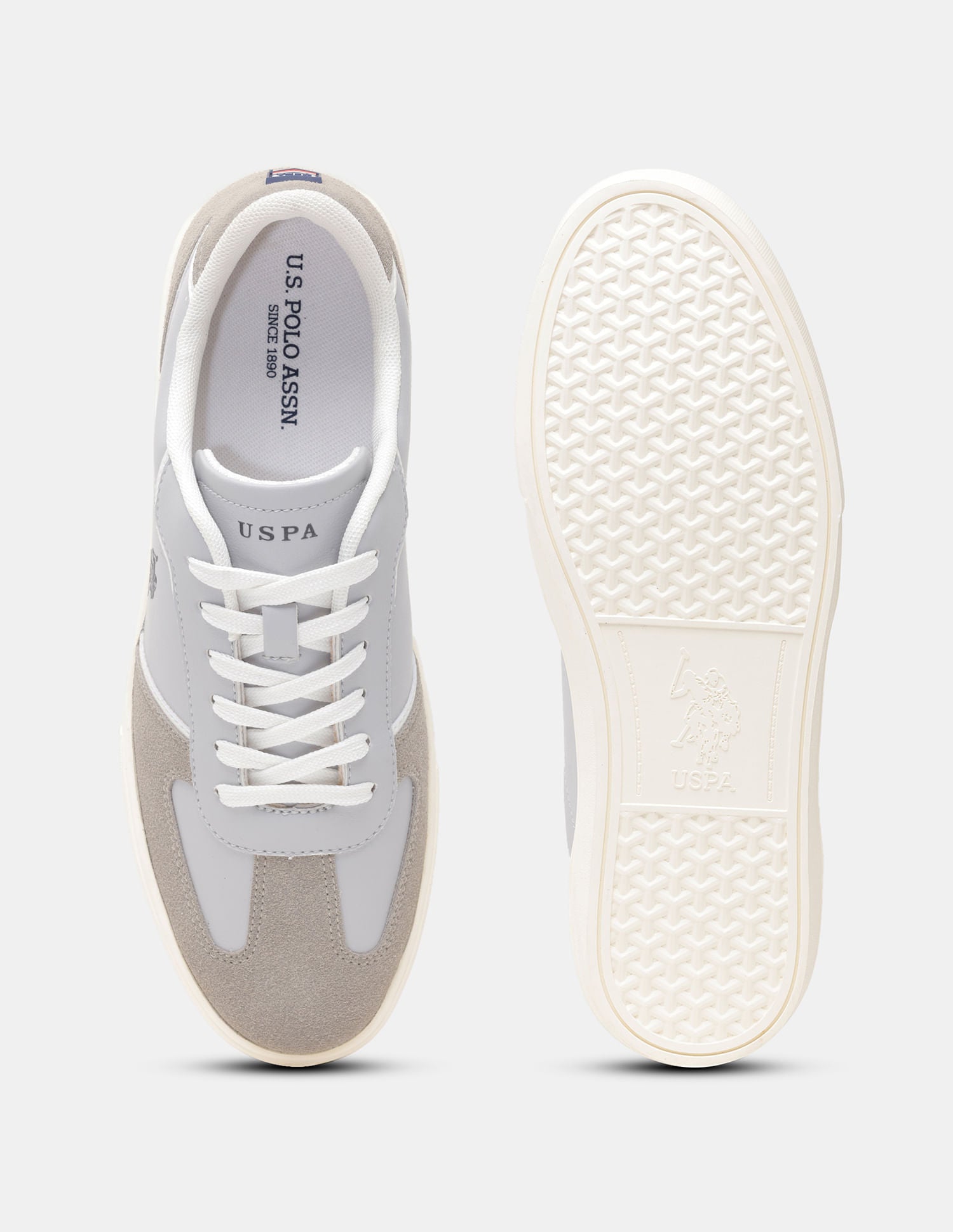 Men Colour Blocked Suede Oberon Sneakers Grey - U.S. POLO ASSN. | Large