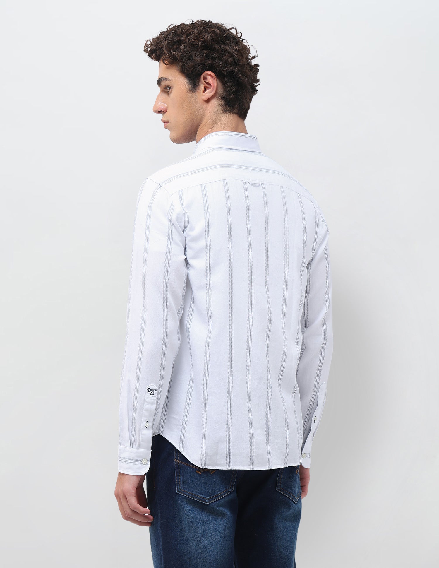 Vertical Striped Regular Fit Shirt Blue - U.S. Polo Assn. India | Large