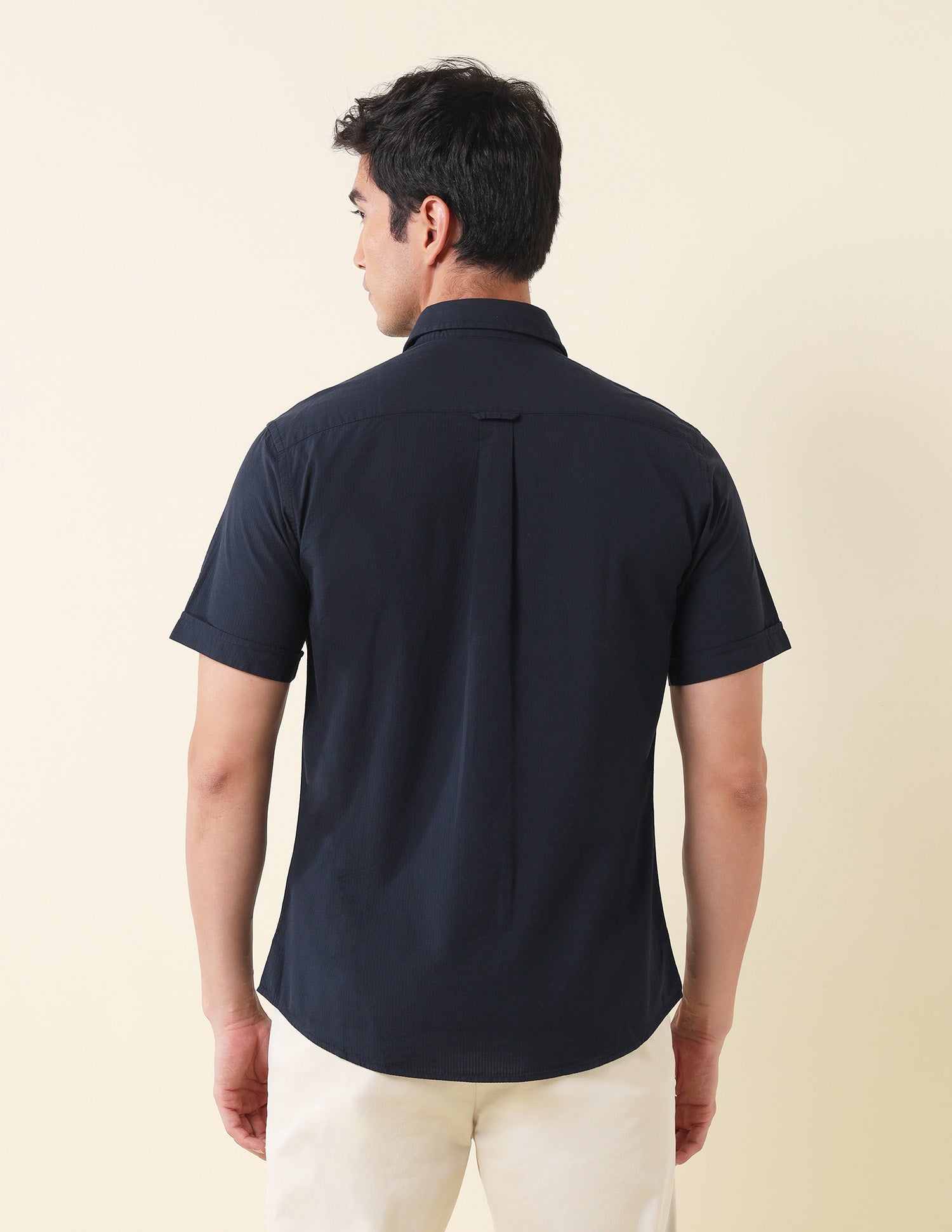 Solid Tailored Fit Shirt Navy - U.S. Polo Assn. India | Large