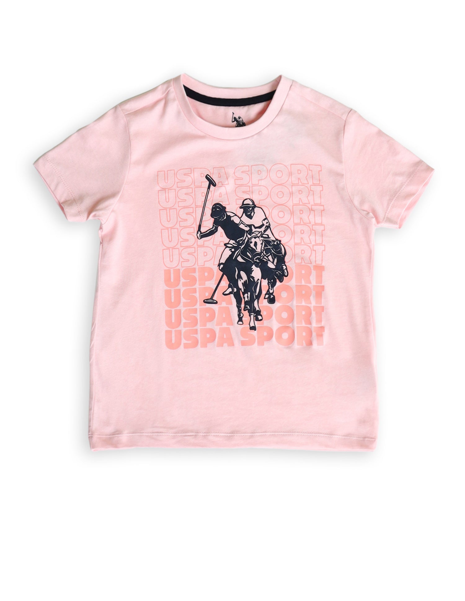 Boys Brand Printed Regular Fit T-Shirt Light Pink - U.S. POLO ASSN. | Large