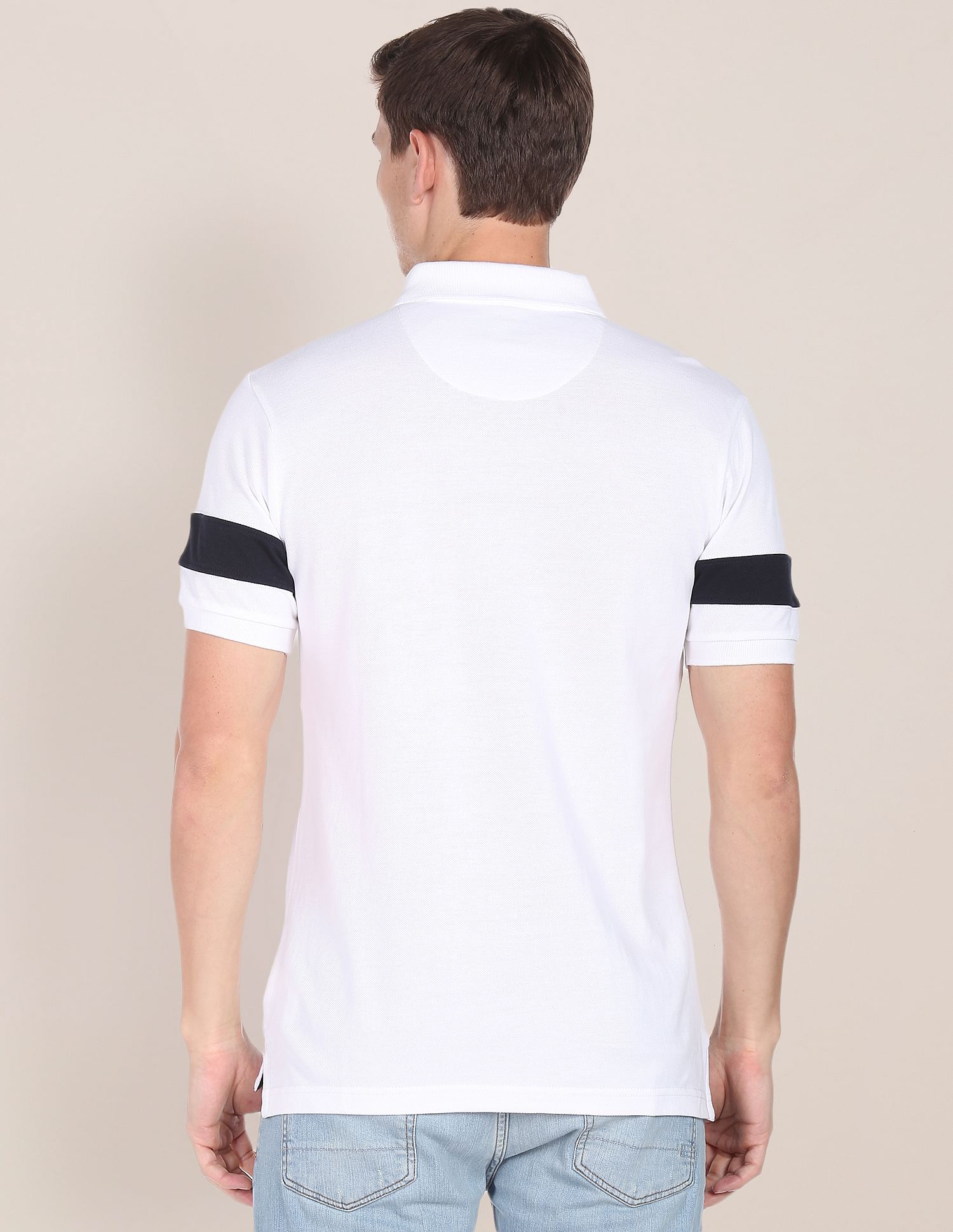 Colour Block Cotton Polo Shirt White - U.S. POLO ASSN. | Large