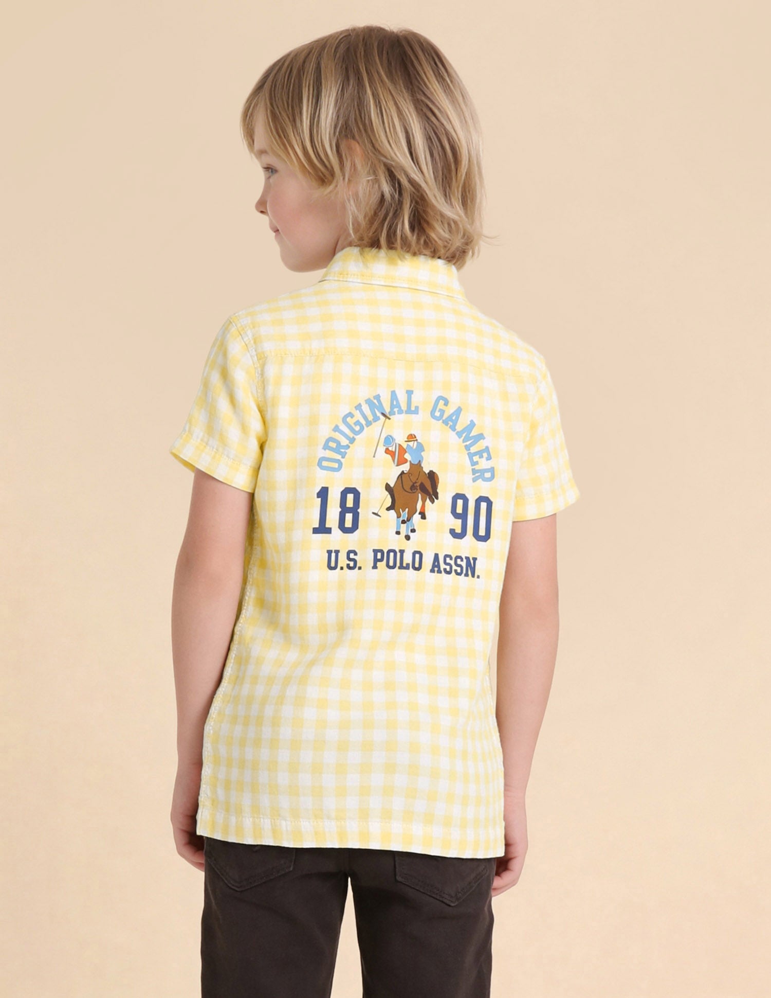 Gingham Checked Regular Fit Shirt Yellow - U.S. Polo Assn. India | Large