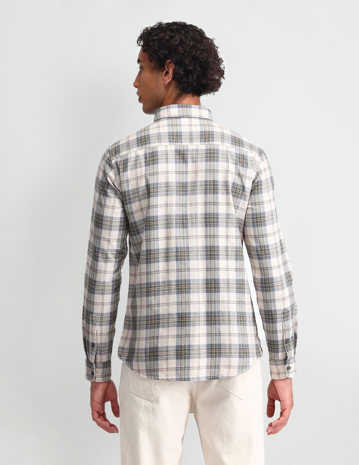 Dupplin Checked Slim Fit Shirt Khaki - U.S. Polo Assn. India | Large