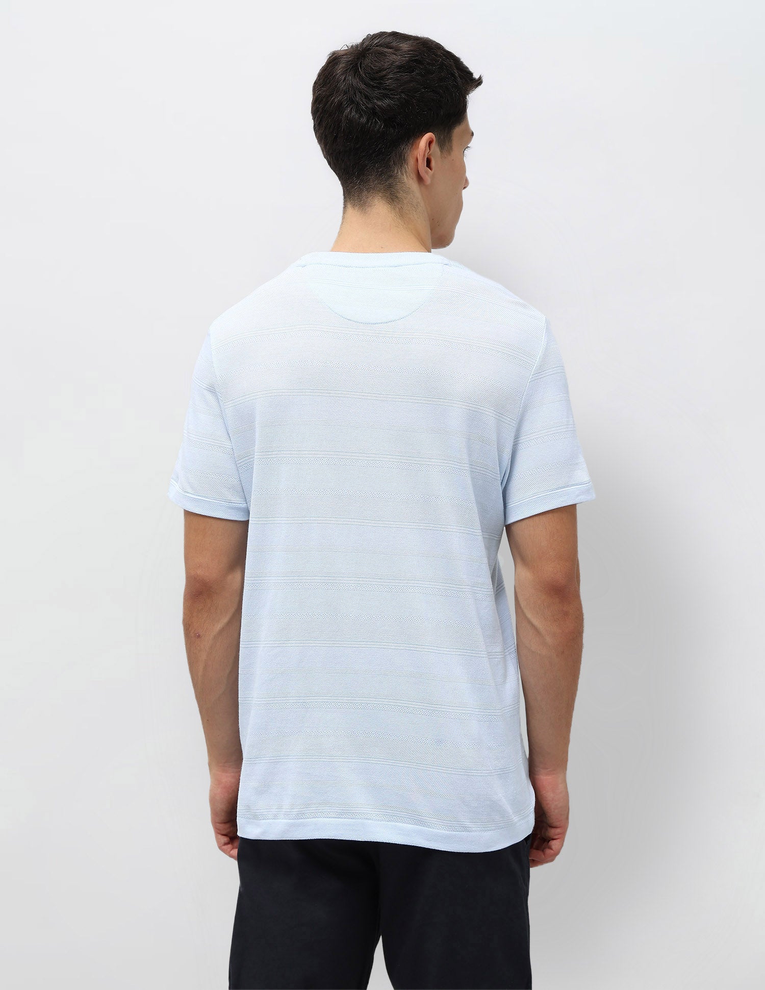 Textured Slim Fit T-Shirt Light Blue - U.S. POLO ASSN. | Large