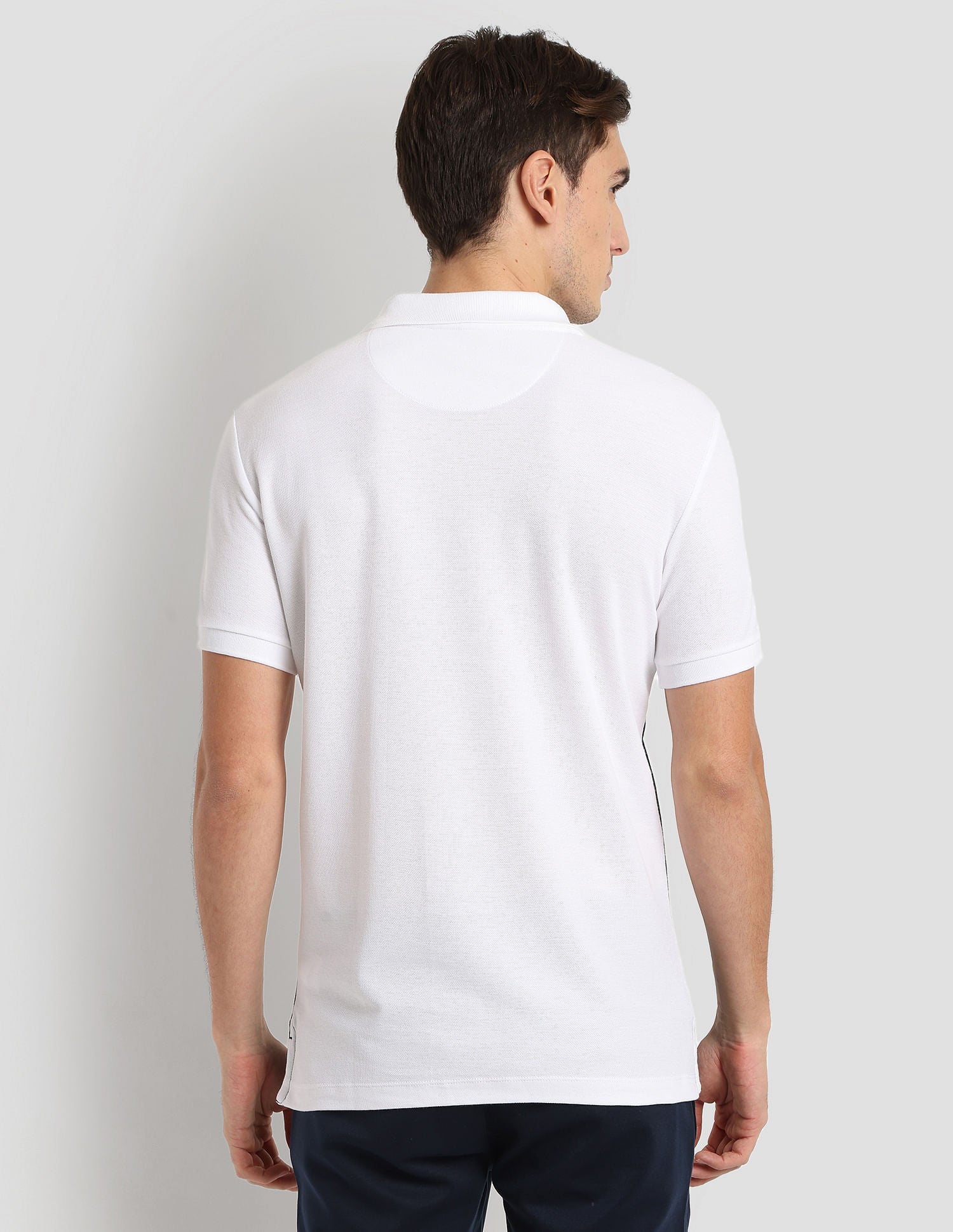 Diagonal Colour Block Active Polo Shirt White - U.S. Polo Assn. India | Large