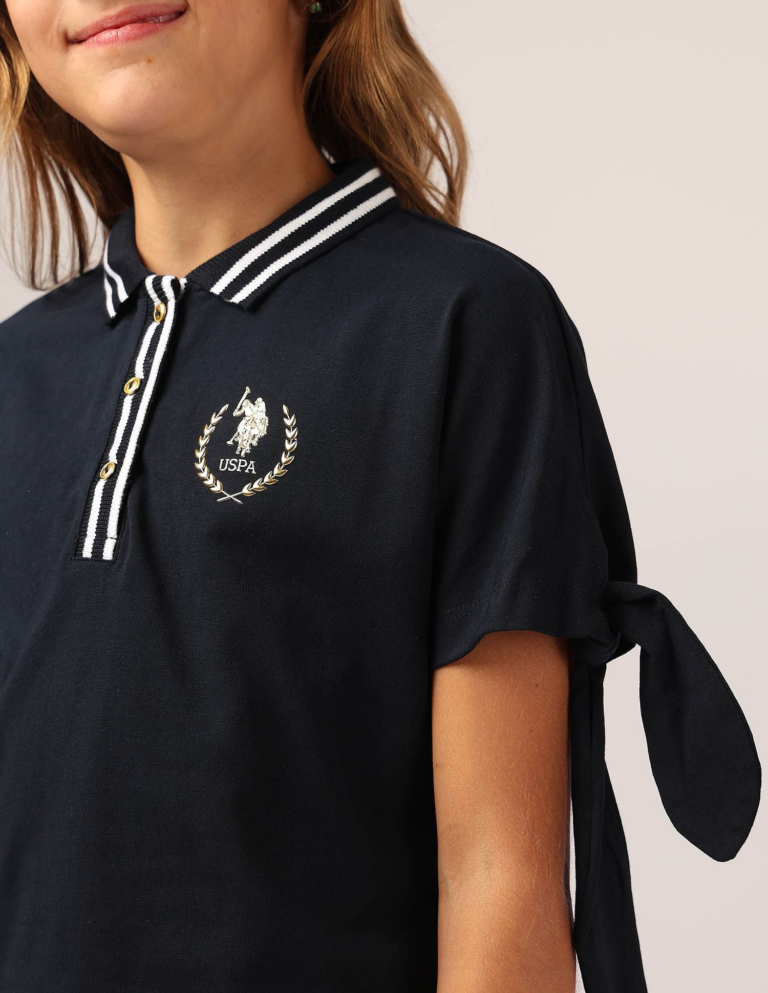 Girls Cruise Nautical Polo Shirt Navy - U.S. POLO ASSN. | Large
