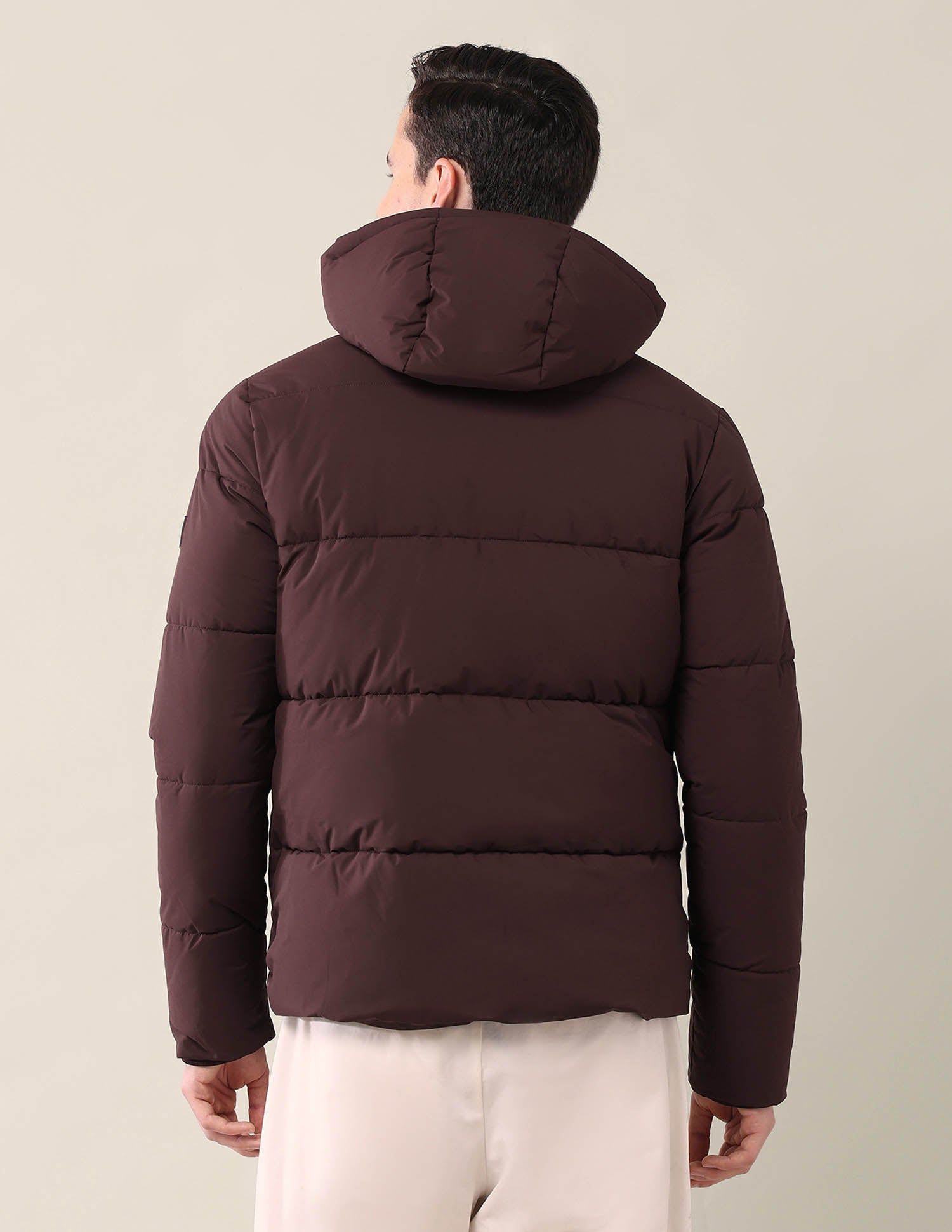 Hooded Regular Fit Puffer Jacket Wine - U.S. Polo Assn. India | Large