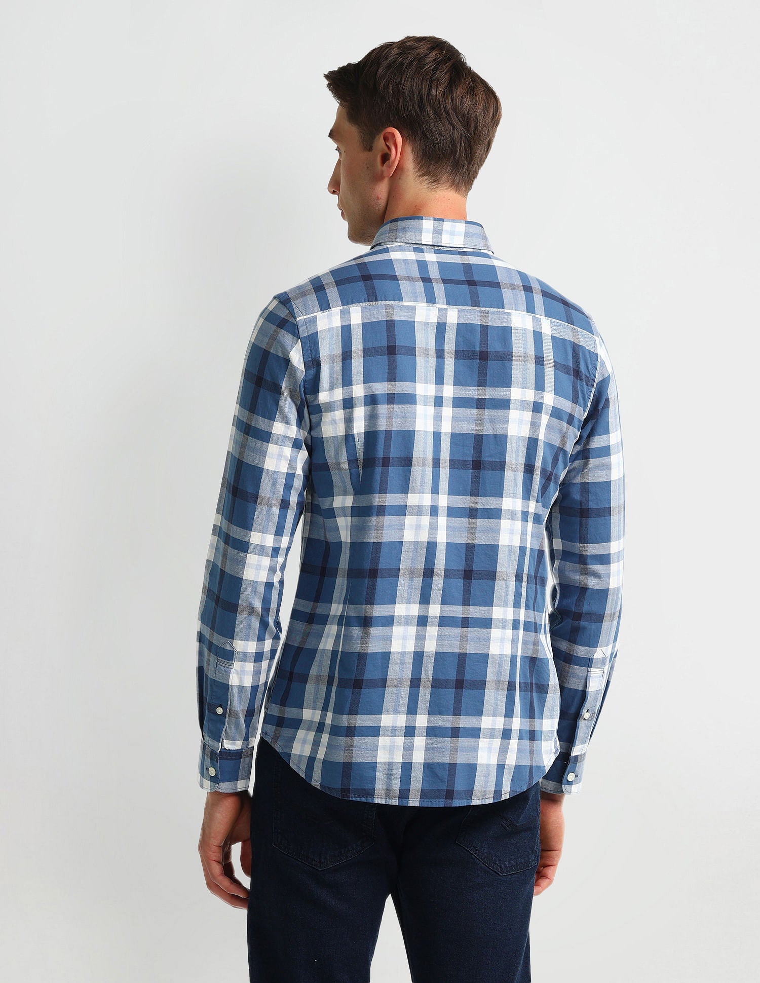 Slim Fit Checked Shirt White - U.S. Polo Assn. India | Large