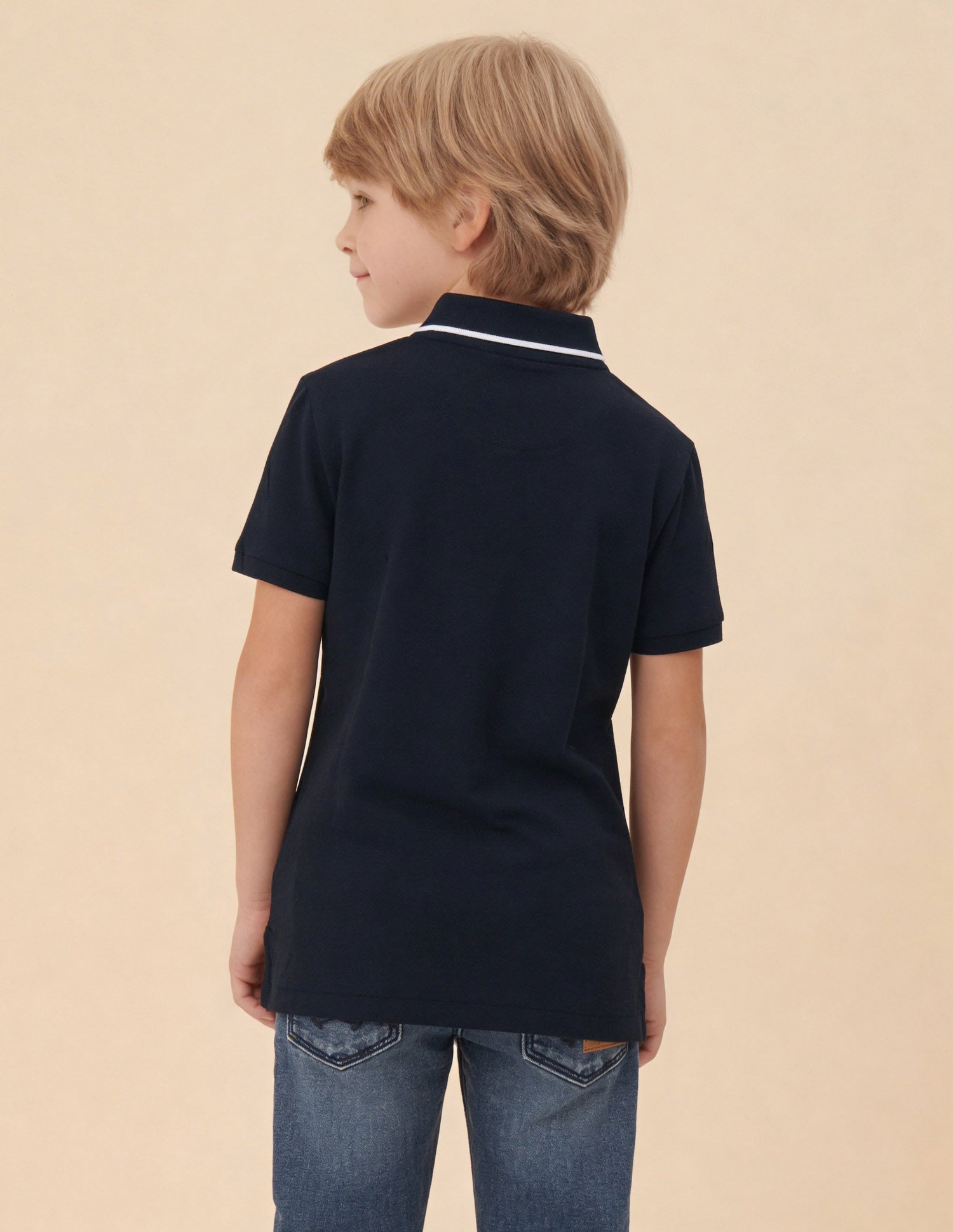 Solid Regular Fit Polo Shirt Navy - U.S. Polo Assn. India | Large