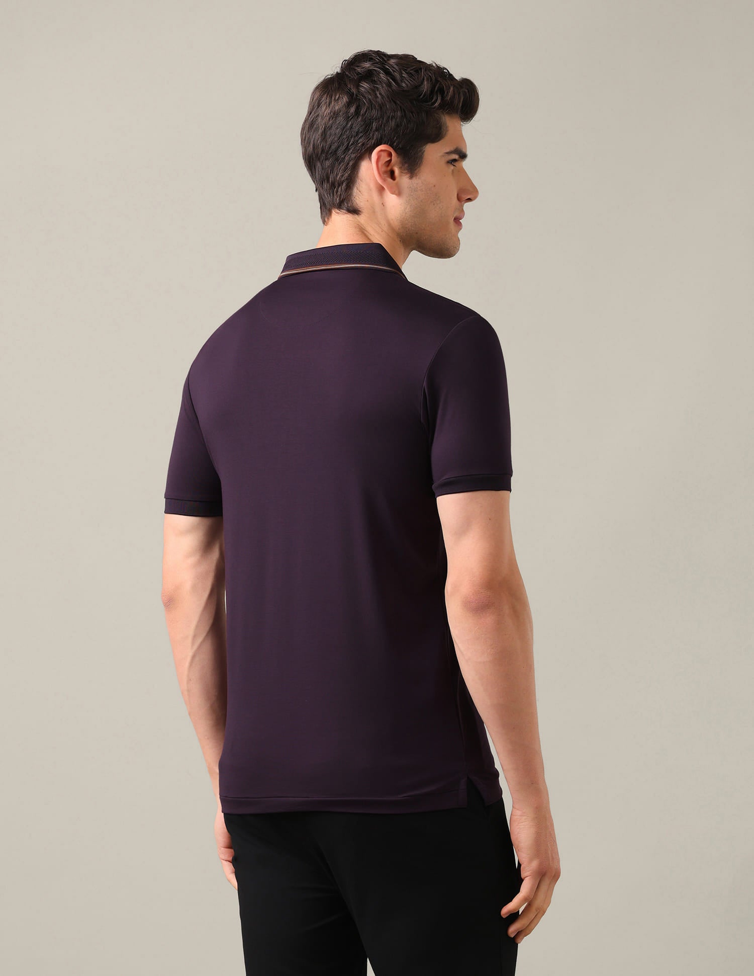 Solid Slim Fit Polo Shirt Purple - U.S. Polo Assn. India | Large