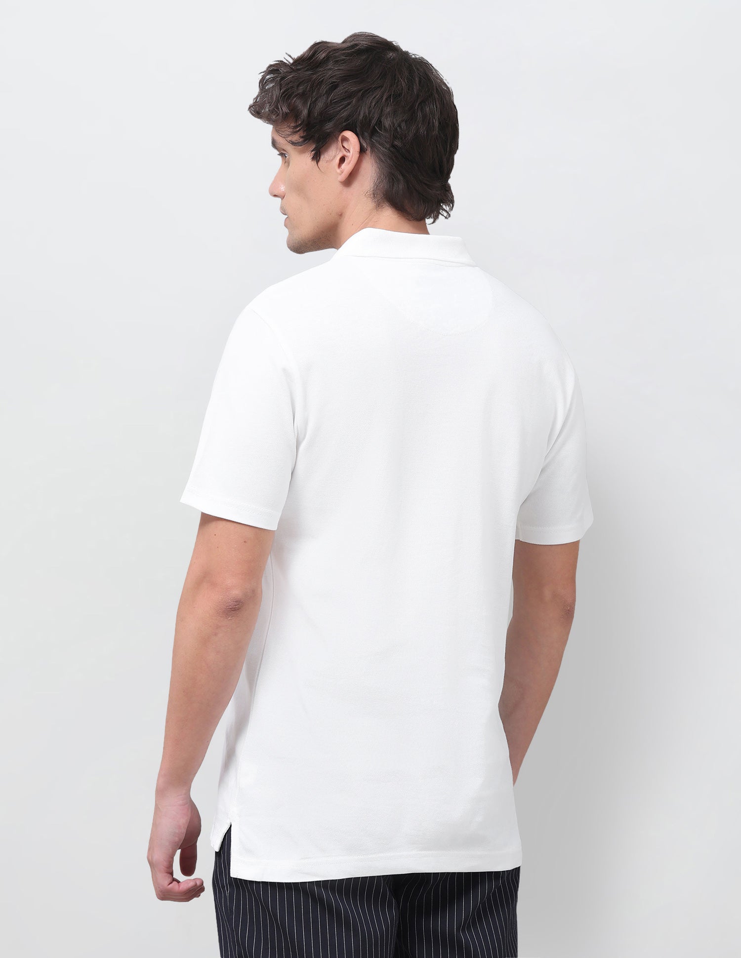 Solid Slim Fit Polo Shirt Ivory - U.S. Polo Assn. India | Large