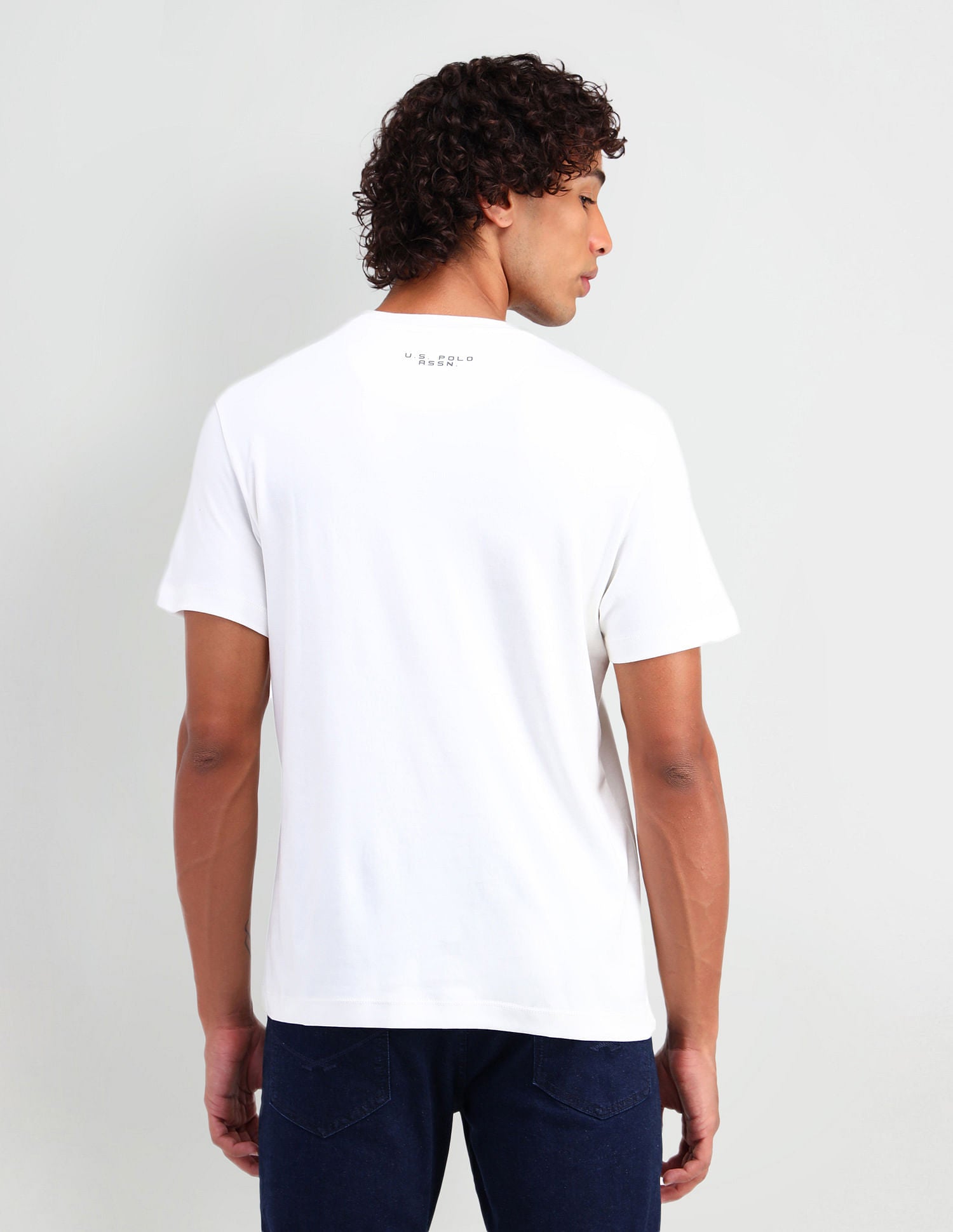 Muscle Fit Brand Print T-Shirt Ivory - U.S. Polo Assn. India | Large