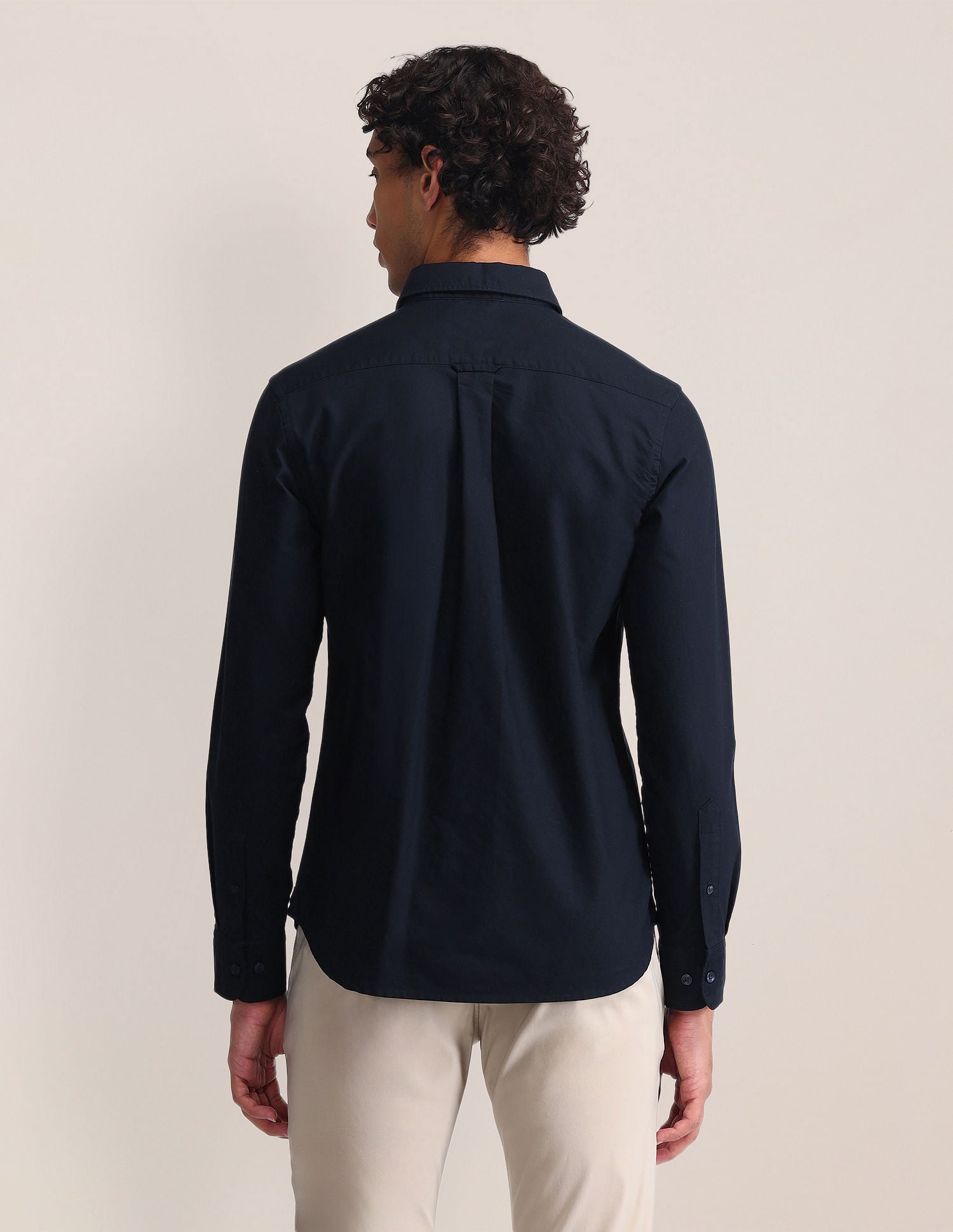 Tailored Fit Pure Cotton Shirt Navy - U.S. Polo Assn. India | Large