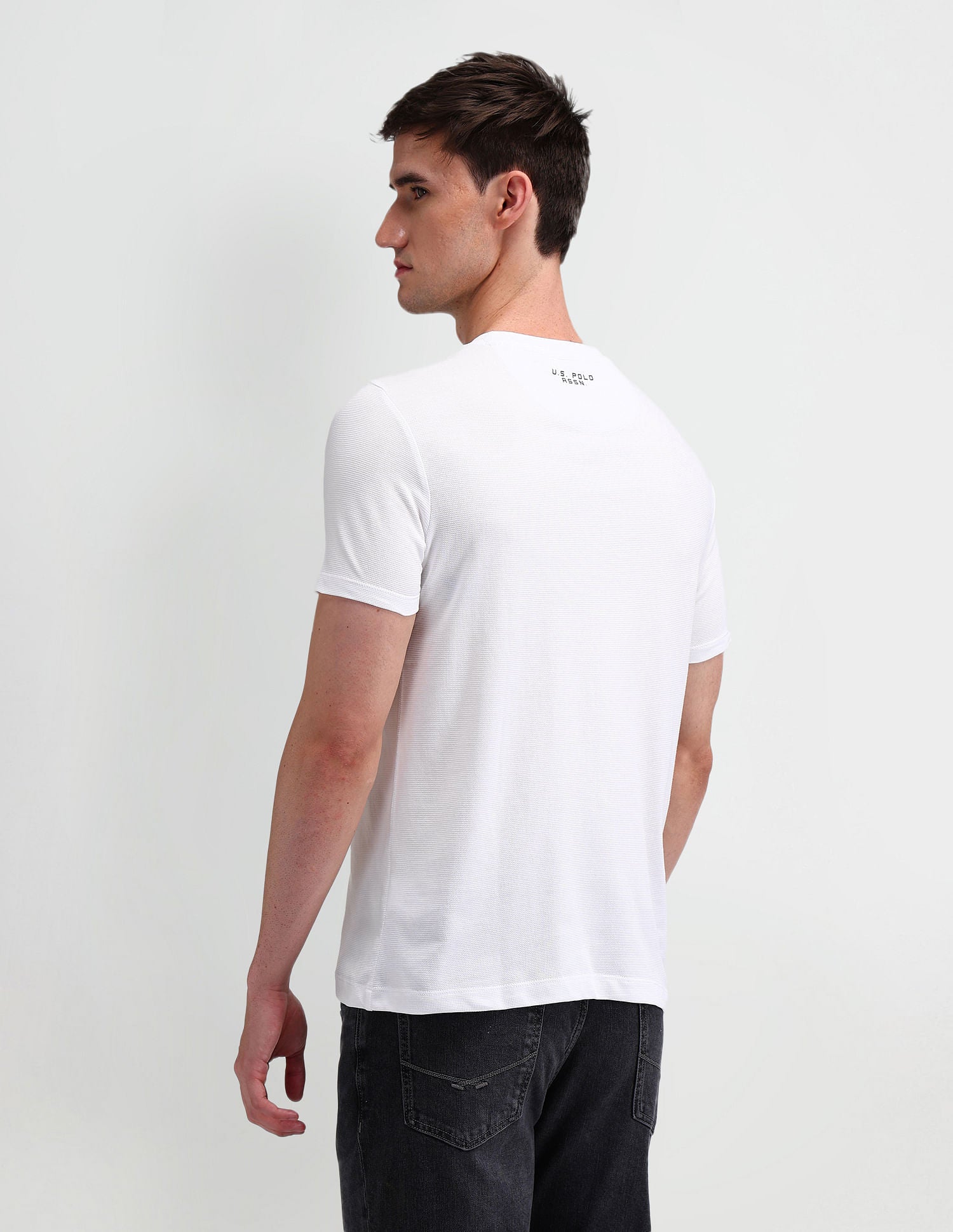 Muscle Fit Horizontal Striped T-Shirt White - U.S. Polo Assn. India | Large
