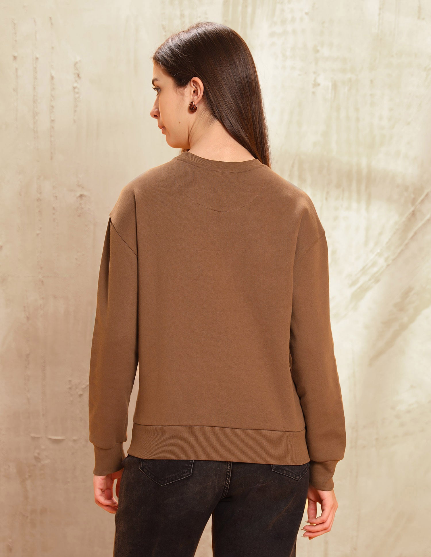 Brand Printed Loose Fit Sweatshirt Brown - U.S. POLO ASSN. | Large