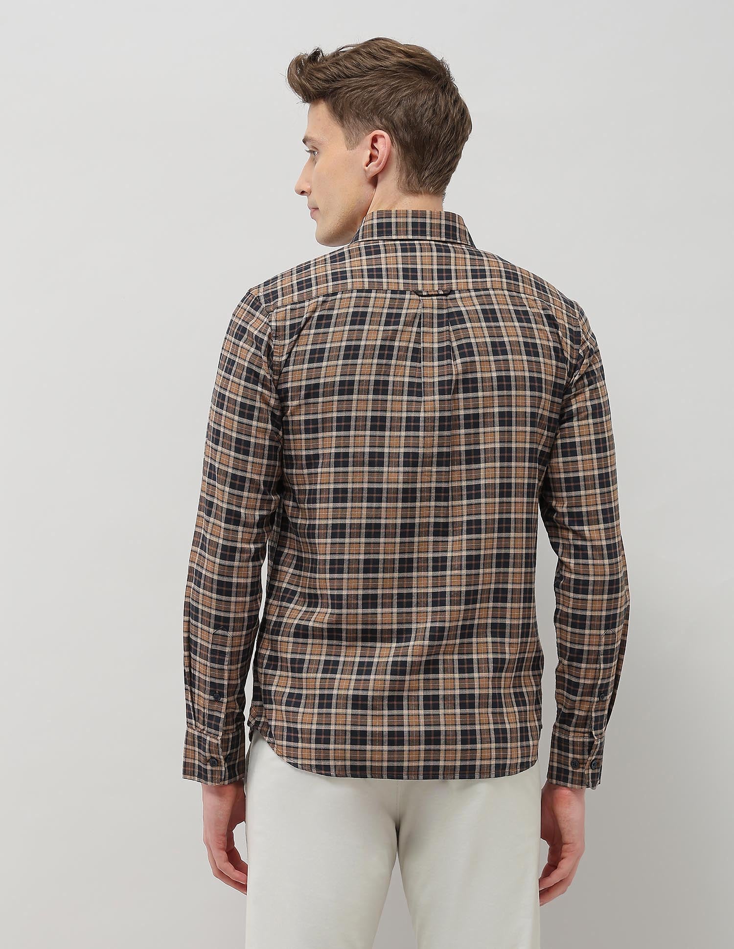 Plaid Checked Sotogrande Shirt Brown - U.S. Polo Assn. India | Large