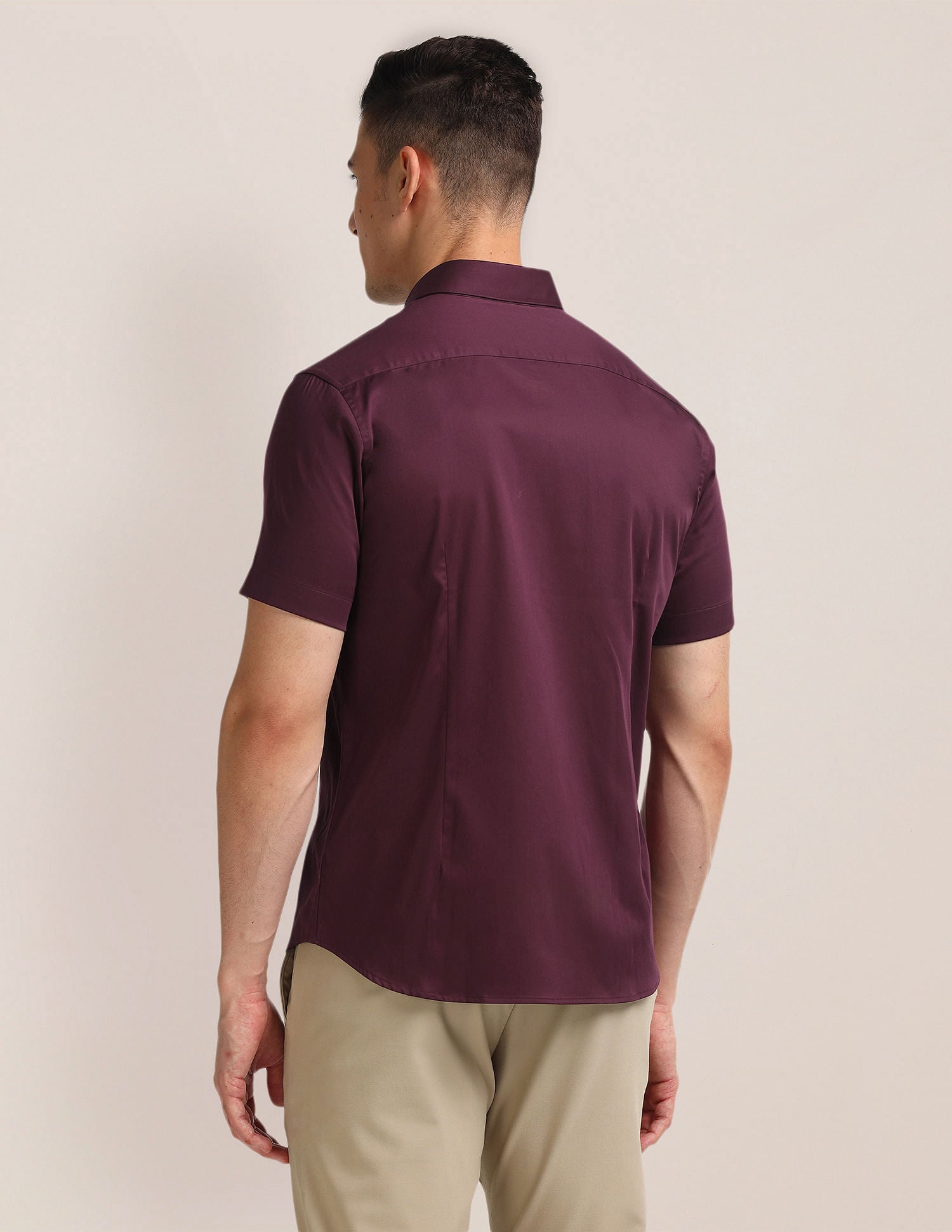 Tailored Regular Fit Solid Shirt Wine - U.S. POLO ASSN. | Large