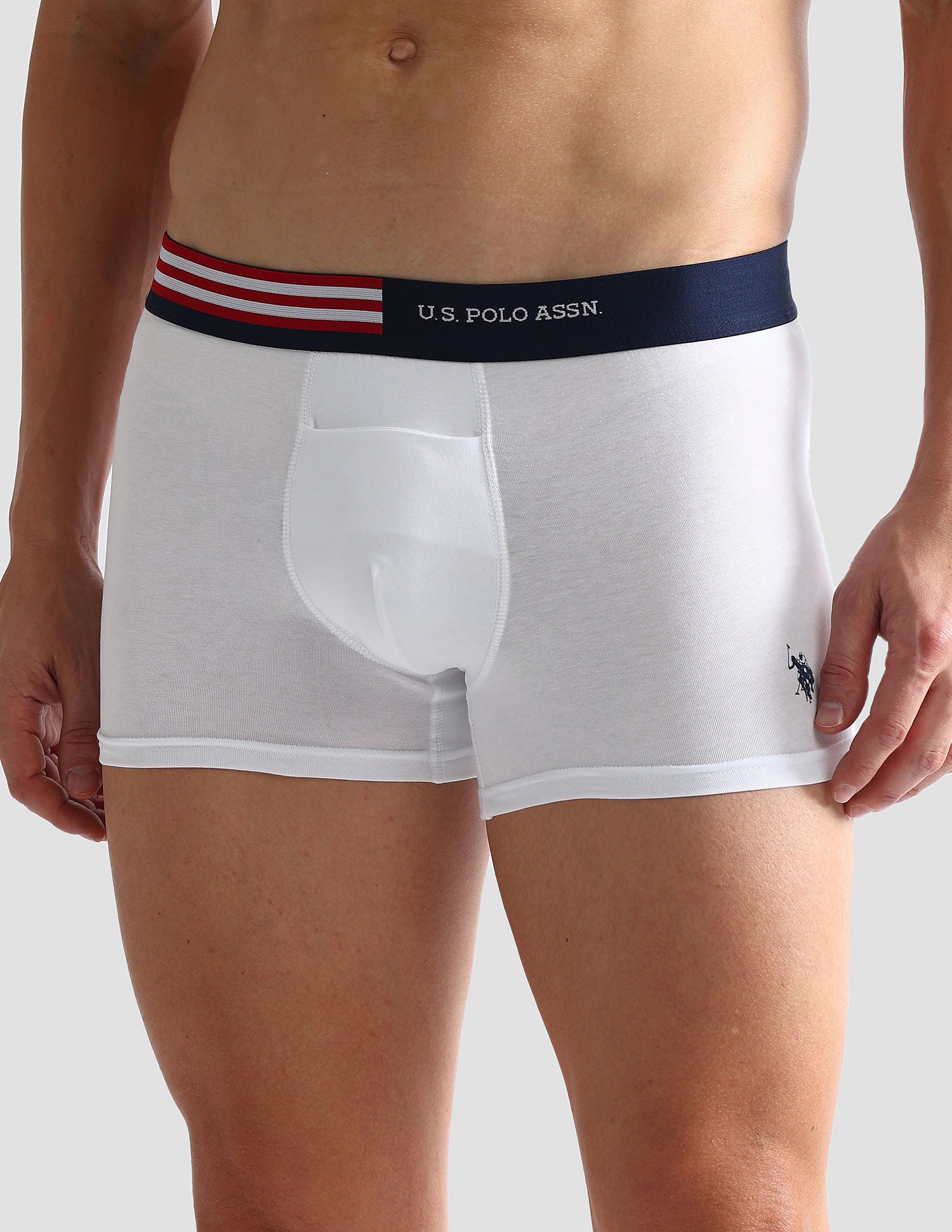 Flag Elastic Antibacterial OET06 Trunks - Pack Of 2 White and Black - U.S. POLO ASSN. | Large