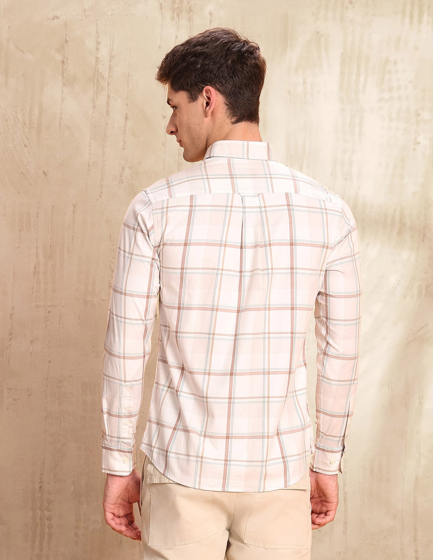 Twill Tailored Fit Shirt Beige - U.S. POLO ASSN. | Large