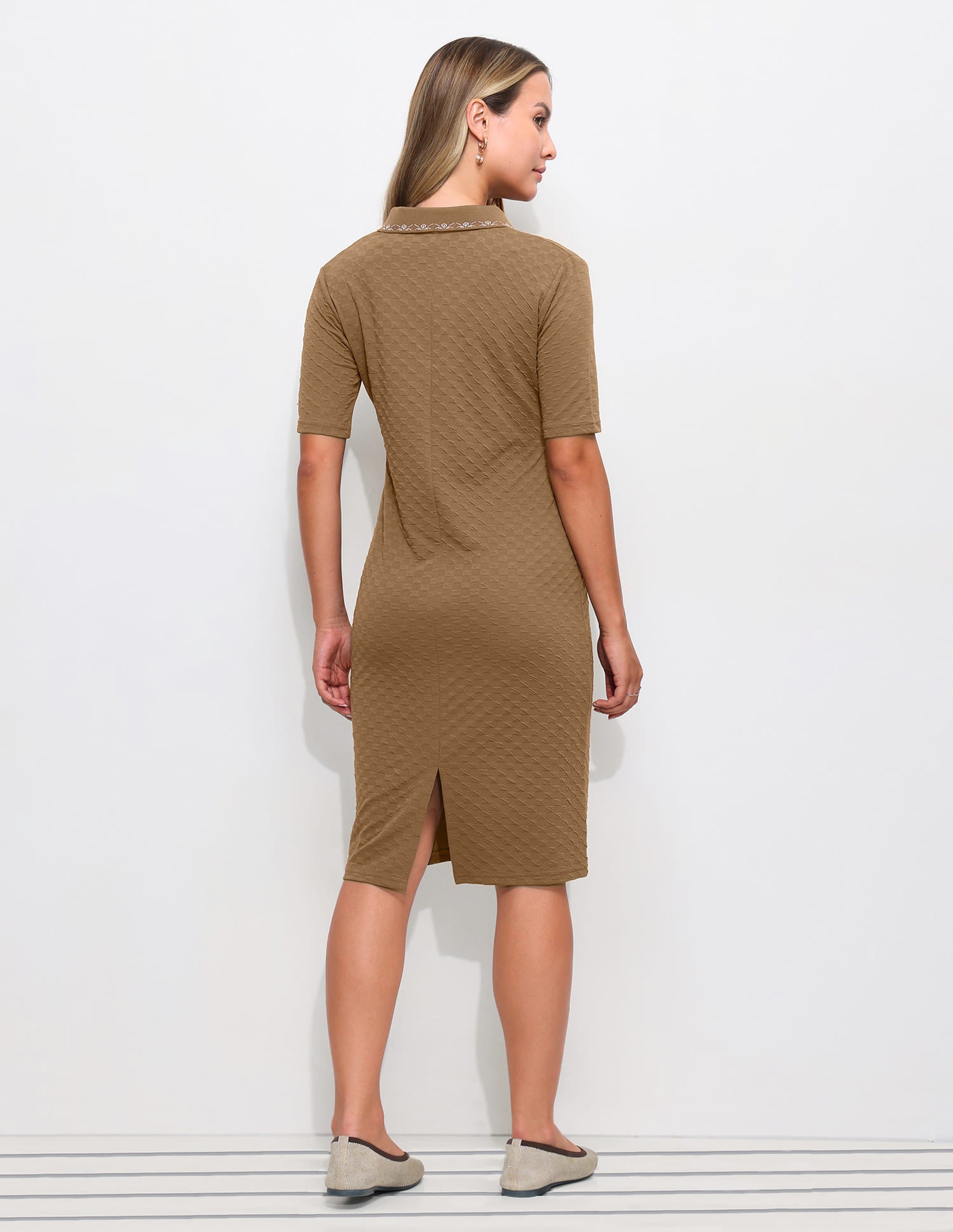 Textured Polo Dress Brown - U.S. Polo Assn. India | Large