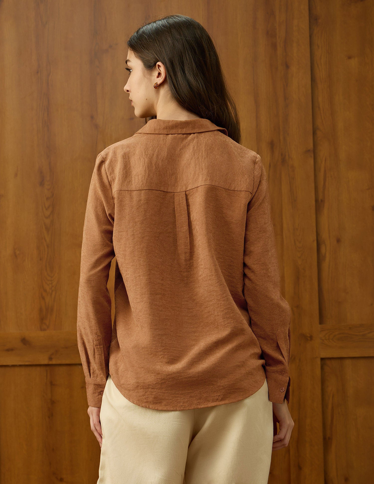 Regular Fit Solid Shirt Brown - U.S. POLO ASSN. | Large