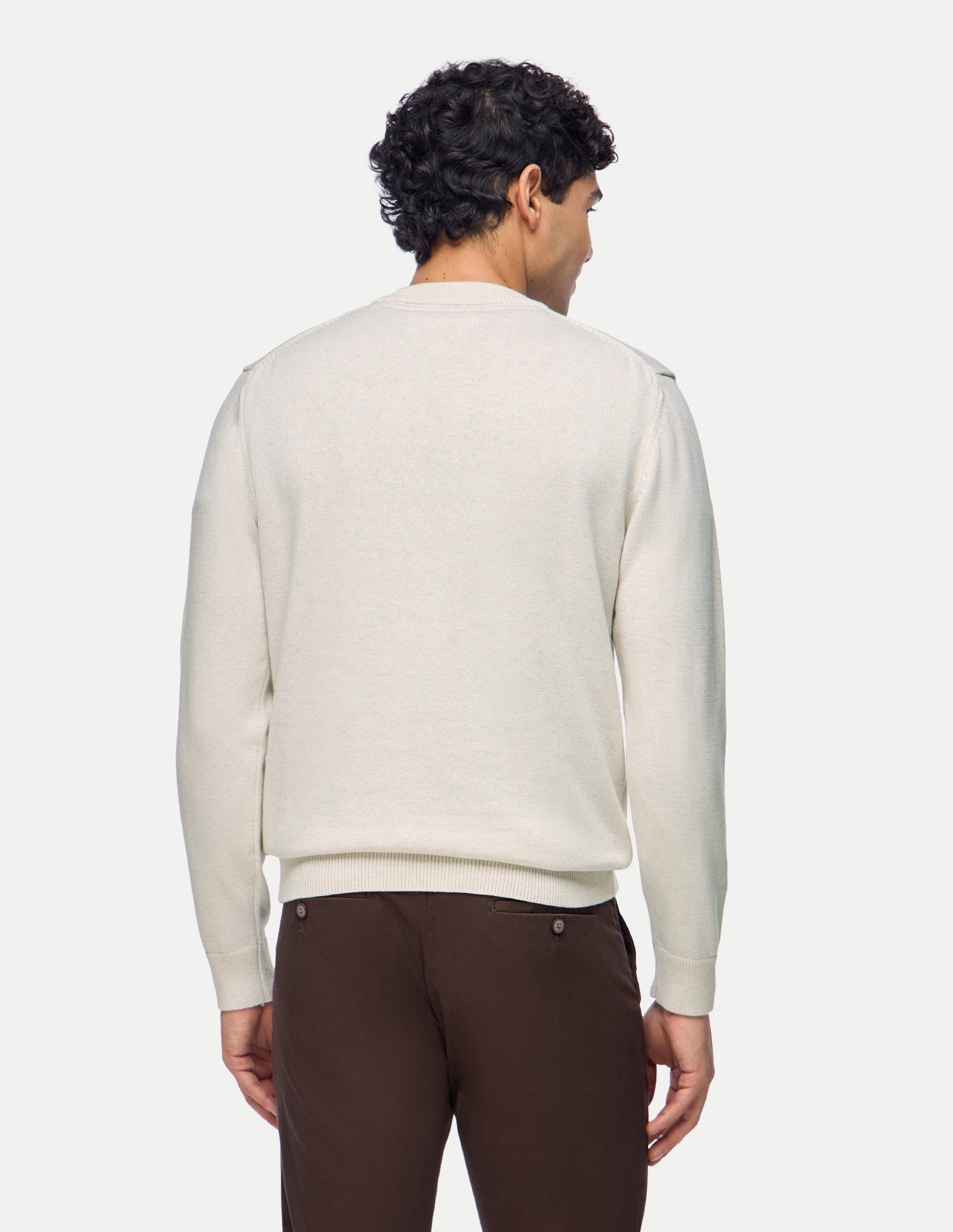 Graphic Brand Printed Slim Fit Sweater Beige - U.S. Polo Assn. India | Large