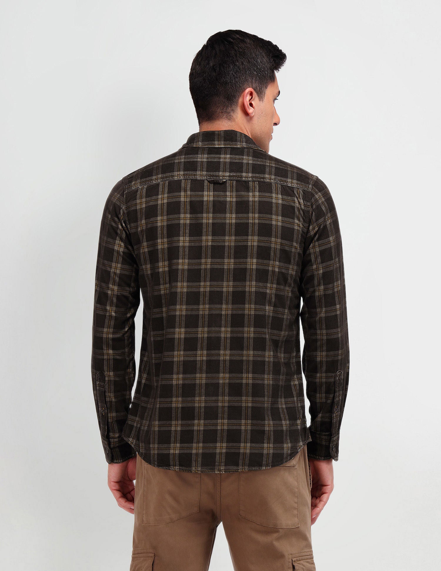 Slim Fit Corduroy Shirt Brown - U.S. Polo Assn. India | Large