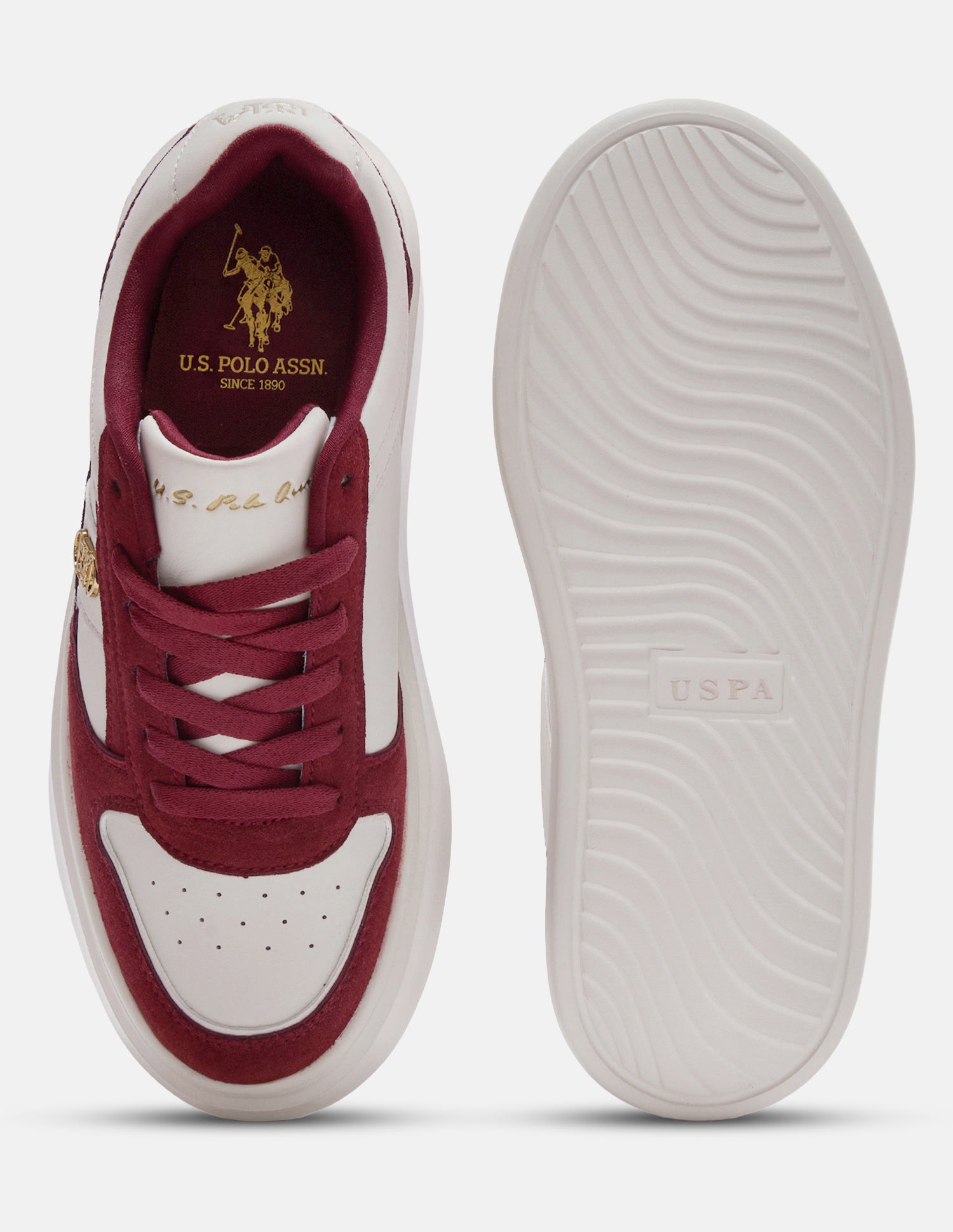 Colour Blocked Keya Sneakers Burgundy - U.S. Polo Assn. India | Large