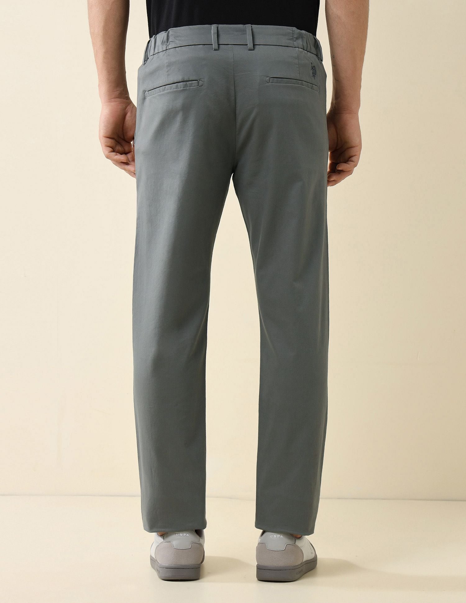 Elasticized Waist Super Slim Fit Trousers Light Grey - U.S. POLO ASSN. | Large