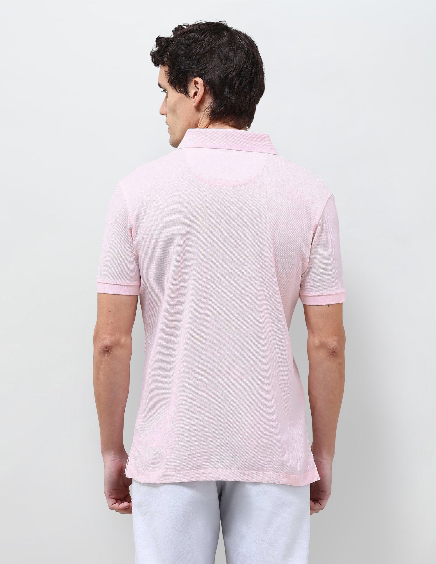 Solid Slim Fit Polo Shirt Pink - U.S. Polo Assn. India | Large