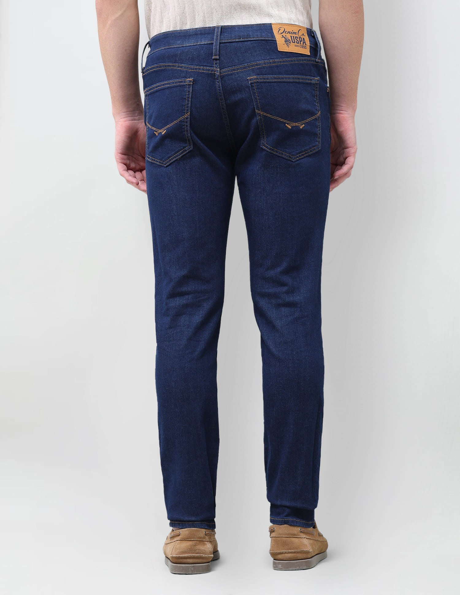 Solid Slim Tapered Fit Jeans Blue - U.S. Polo Assn. India | Large