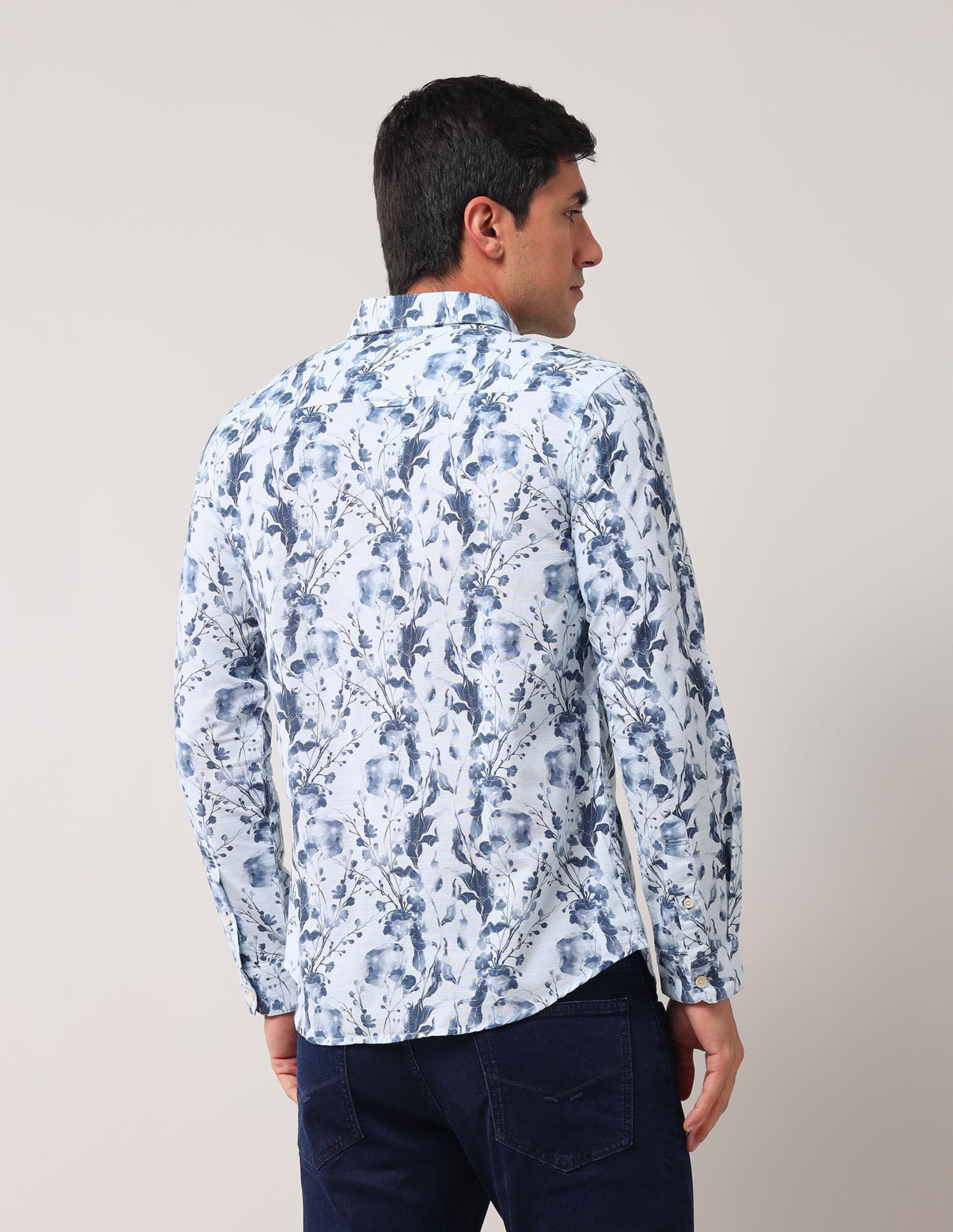 Regular Fit Floral Printed Shirt Blue - U.S. POLO ASSN. | Large