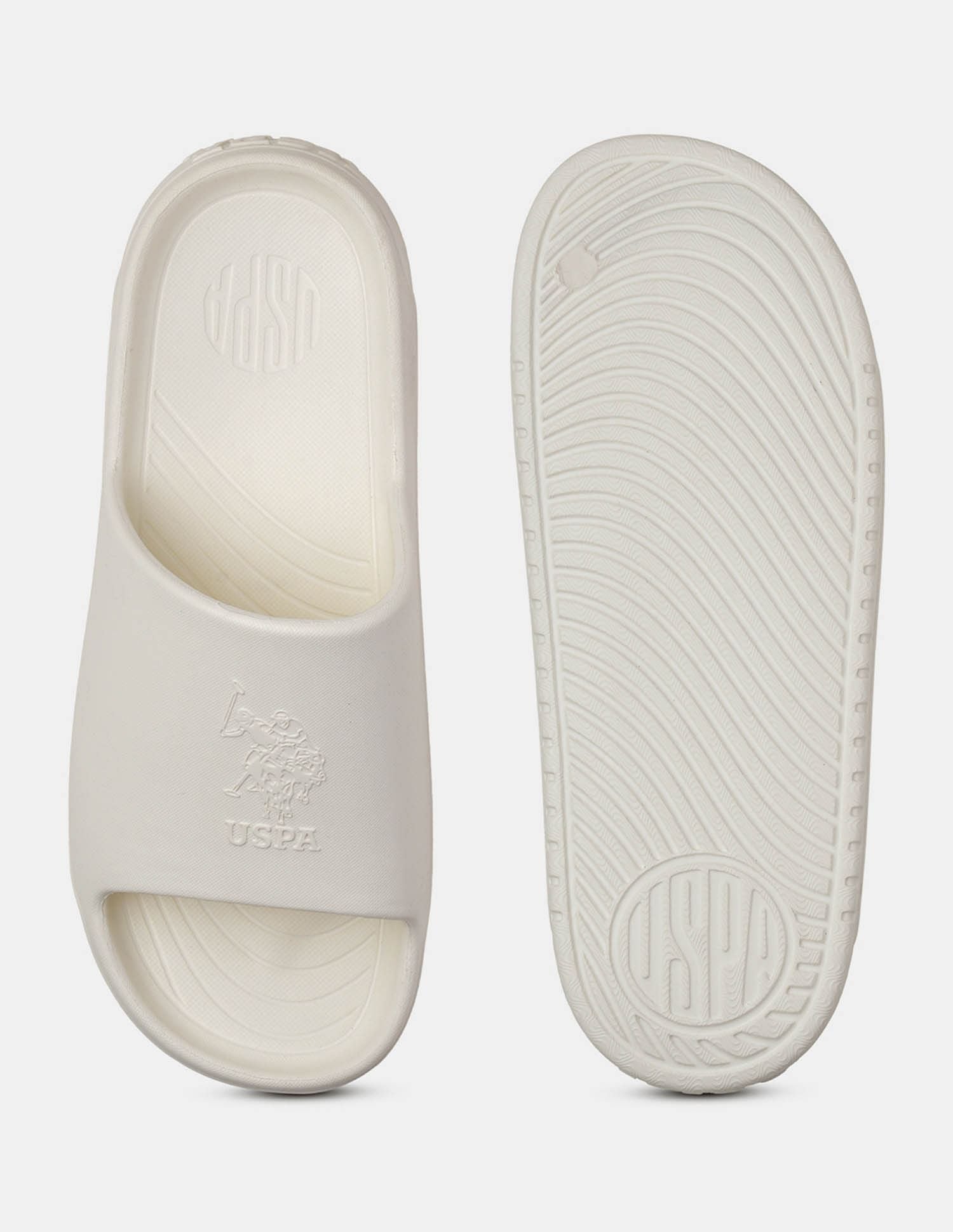 Men Palmer Open Toe Slippers White - U.S. POLO ASSN. | Large