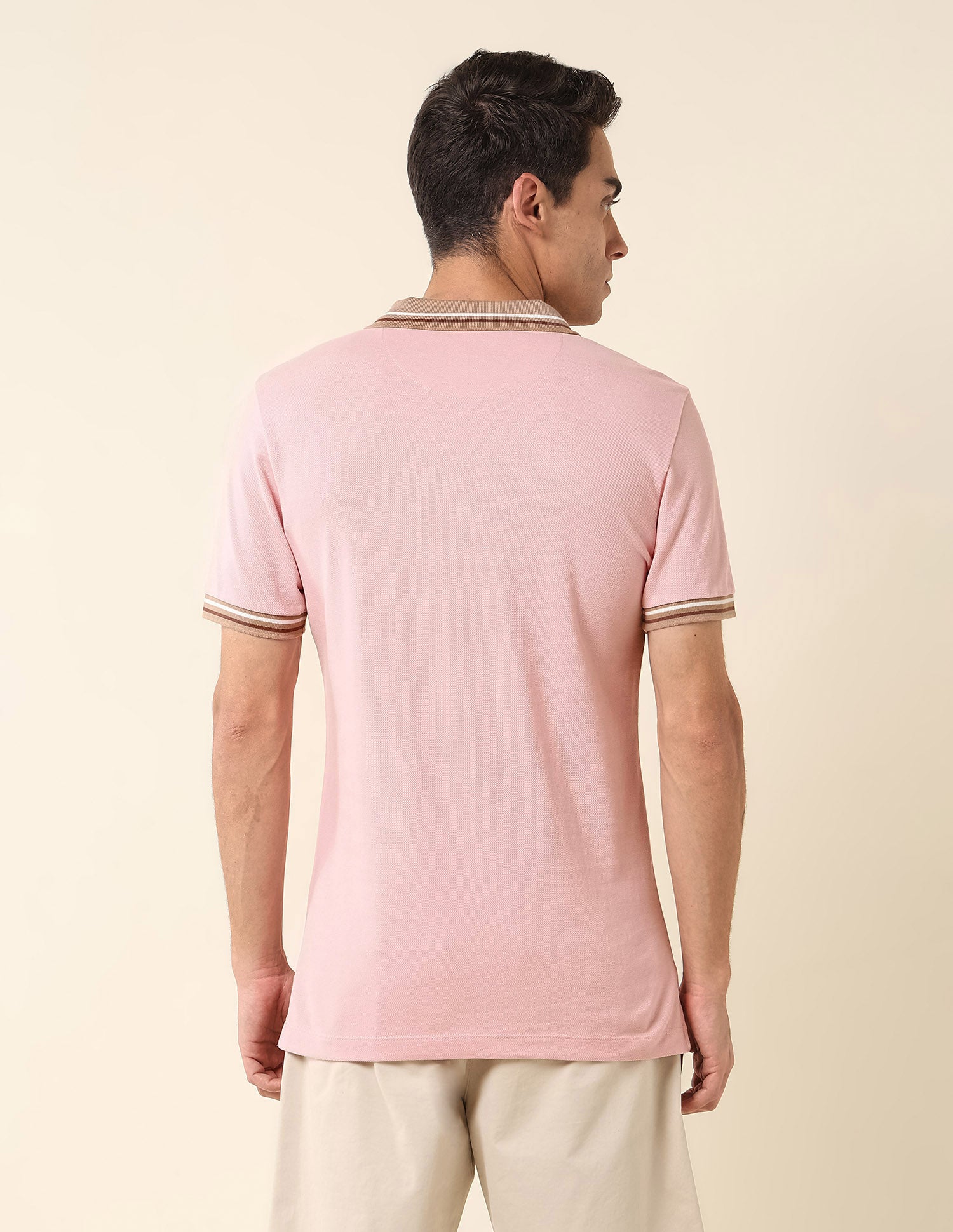 Pure Cotton Slim Fit Polo Shirt Light Pink - U.S. Polo Assn. India | Large