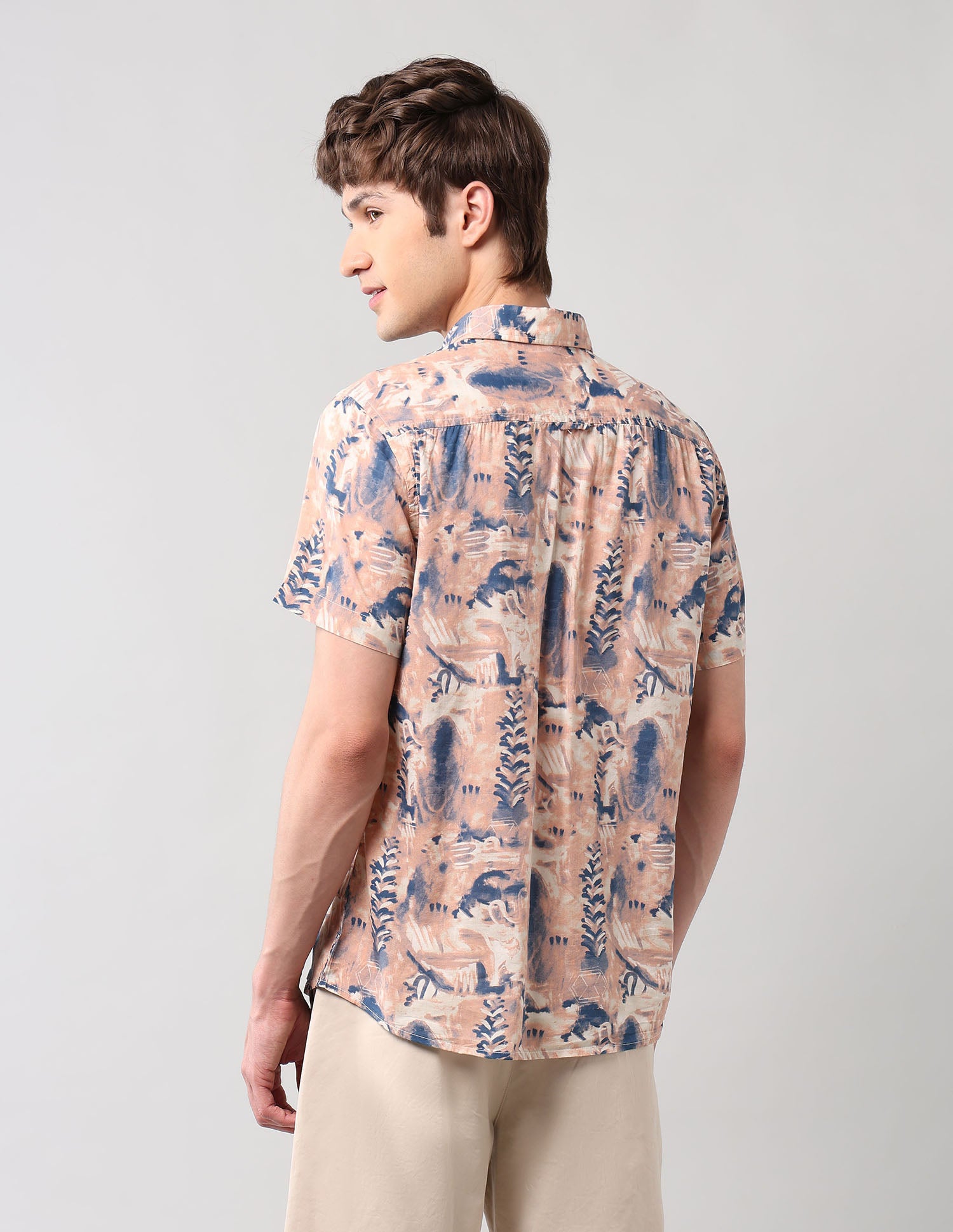 All-Over Printed Regular Fit Shirt Brown - U.S. Polo Assn. India | Large