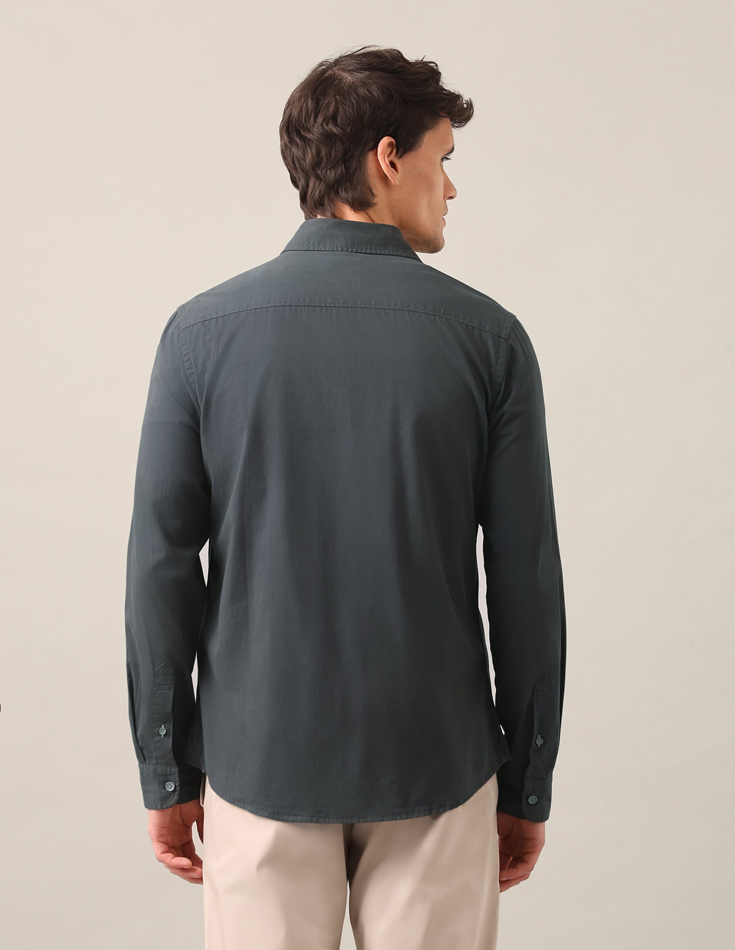 Regular Fit Twill Shirt Grey - U.S. Polo Assn. India | Large