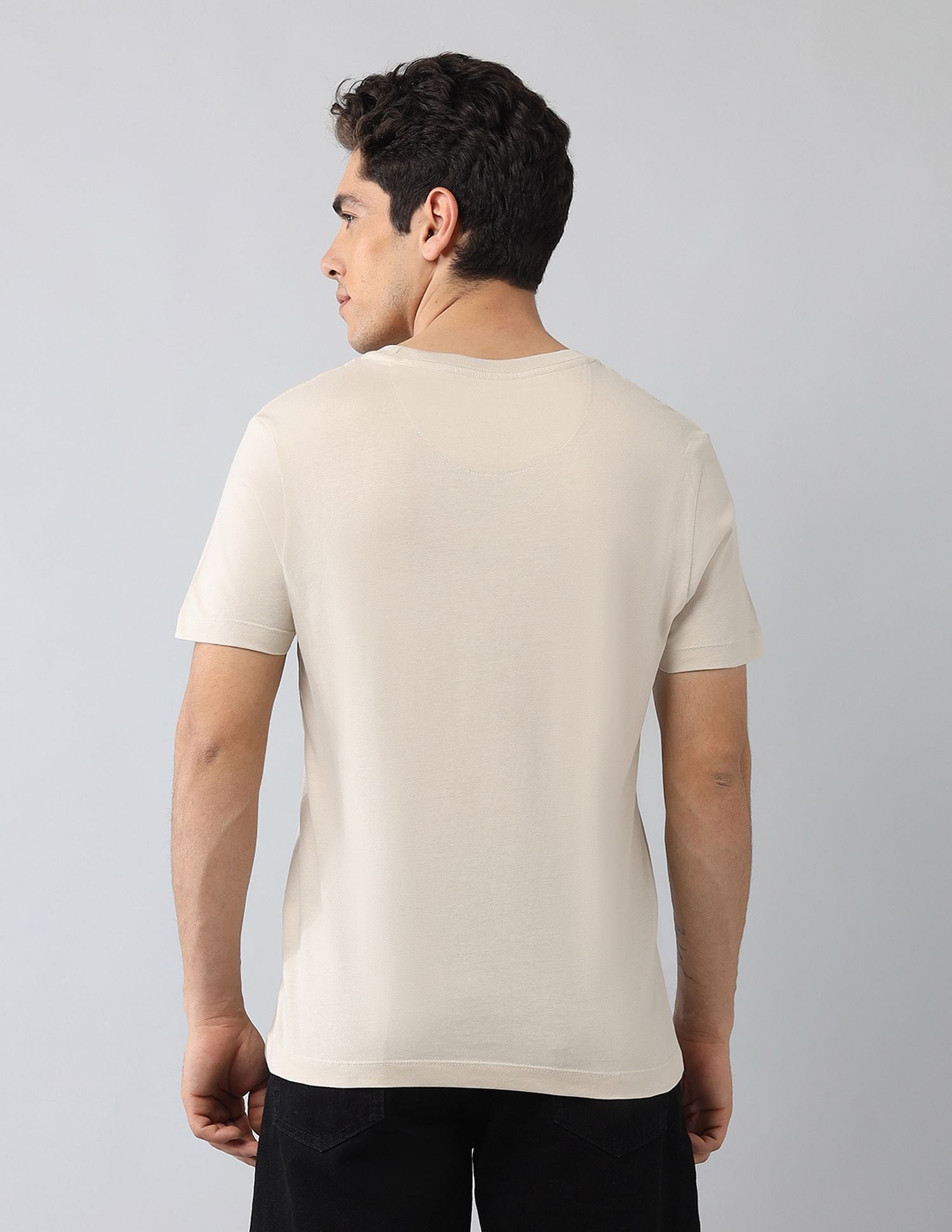 Muscle Fit Brand Printed T-Shirt Beige - U.S. Polo Assn. India | Large
