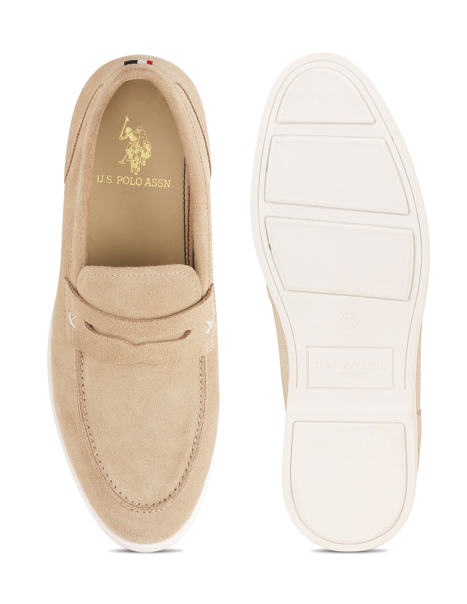 Men Morven Leather Loafers Beige - U.S. Polo Assn. India | Large