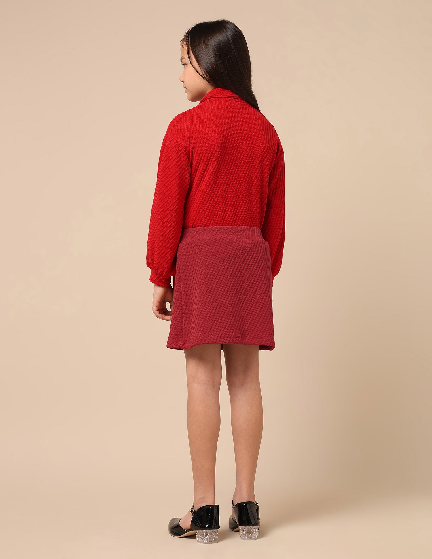 Girls Textured Straight Skirt Red - U.S. POLO ASSN. | Large