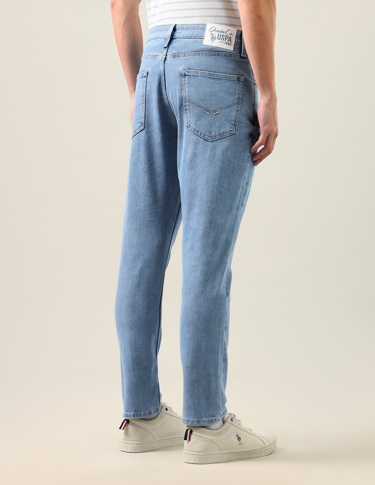 Cole Comfort Cropped Fit Blue Jeans Blue - U.S. Polo Assn. India | Large