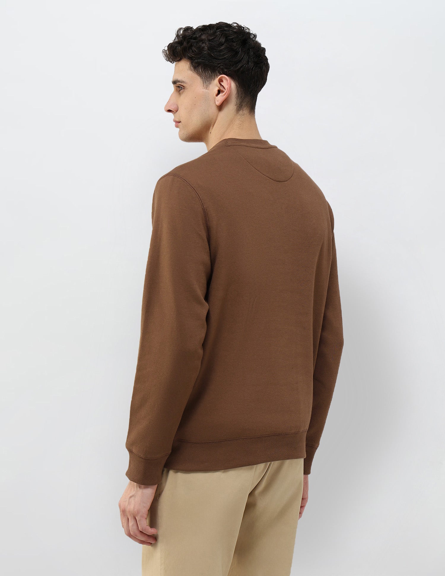 Brand Printed Regular Fit Sweatshirt Dark Brown - U.S. POLO ASSN. | Large