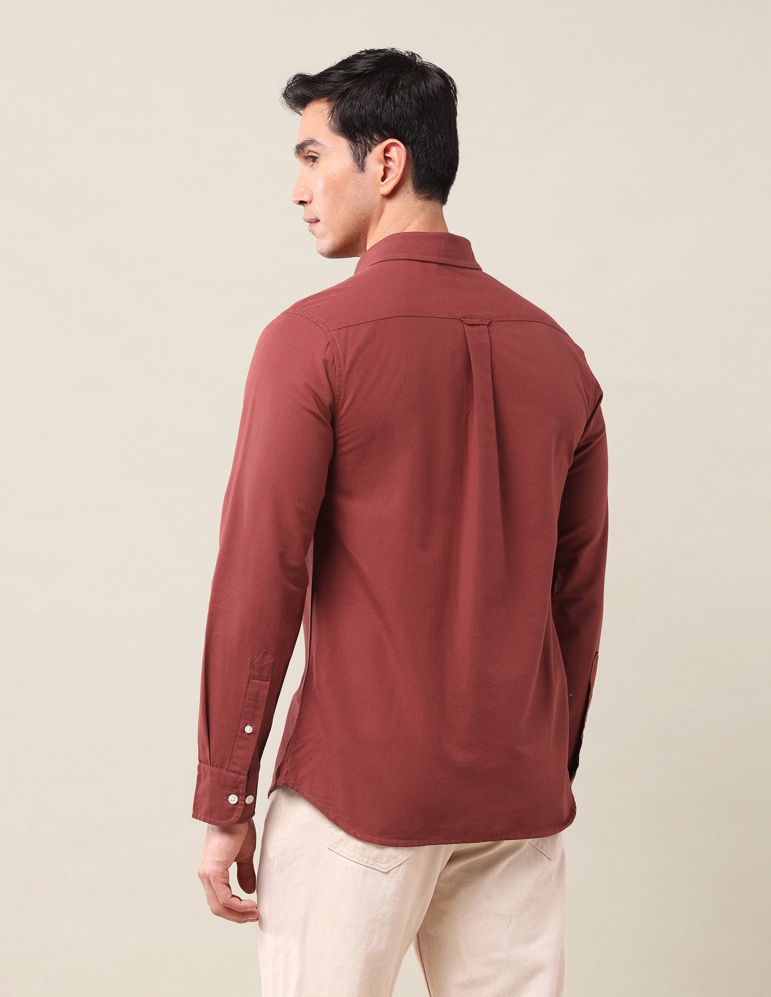 Tailored Fit Solid Shirt Rust - U.S. Polo Assn. India | Large