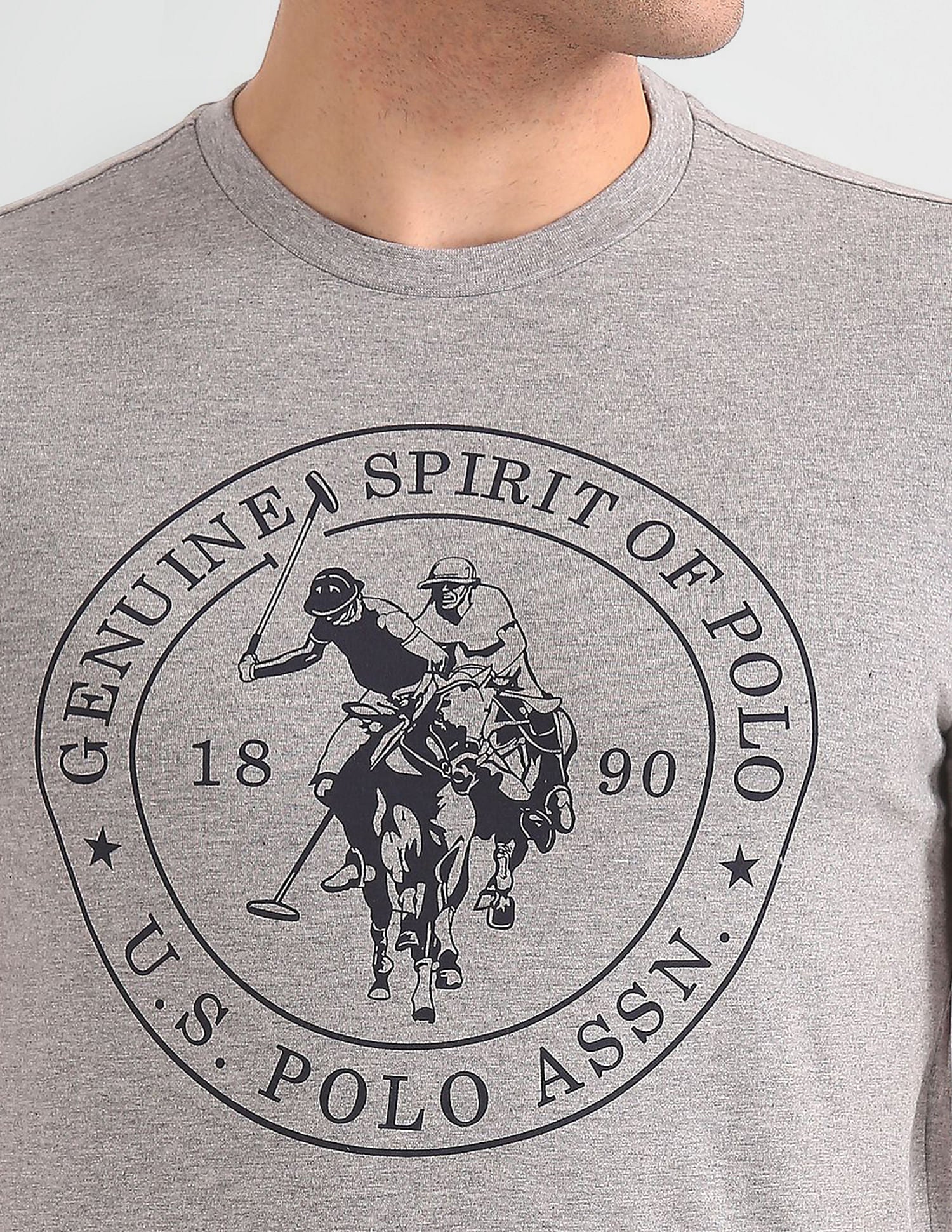 Comfort Fit Printed I643 Lounge T-Shirt - Pack Of 1 Grey - U.S. POLO ASSN. | Large