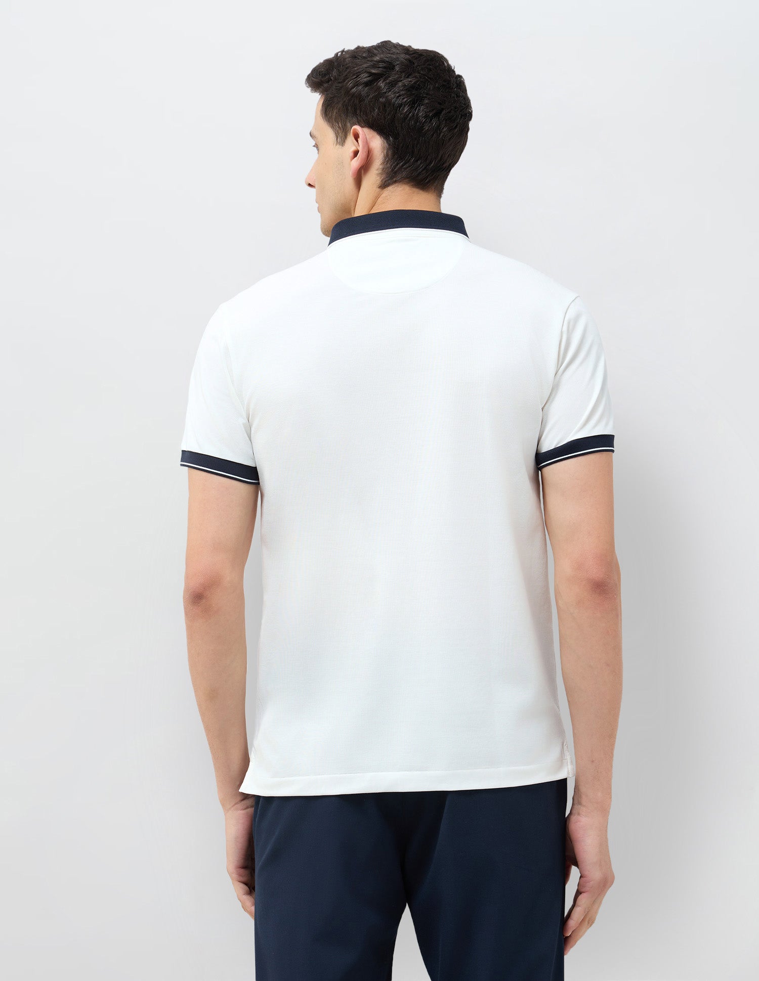 Solid Slim Fit Polo Shirt Off White - U.S. Polo Assn. India | Large