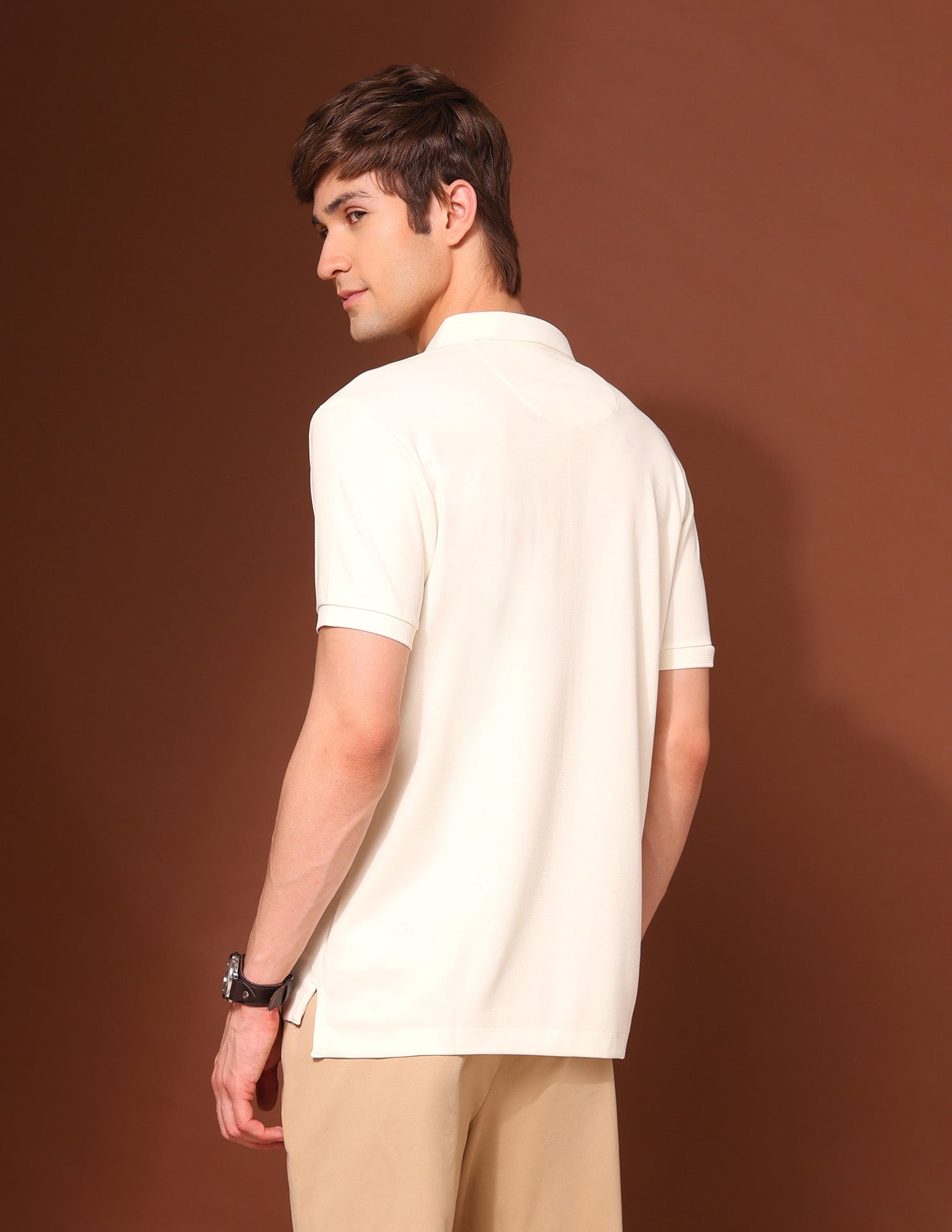 Slim Fit Work And Wander Polo Shirt Off White - U.S. Polo Assn. India | Large