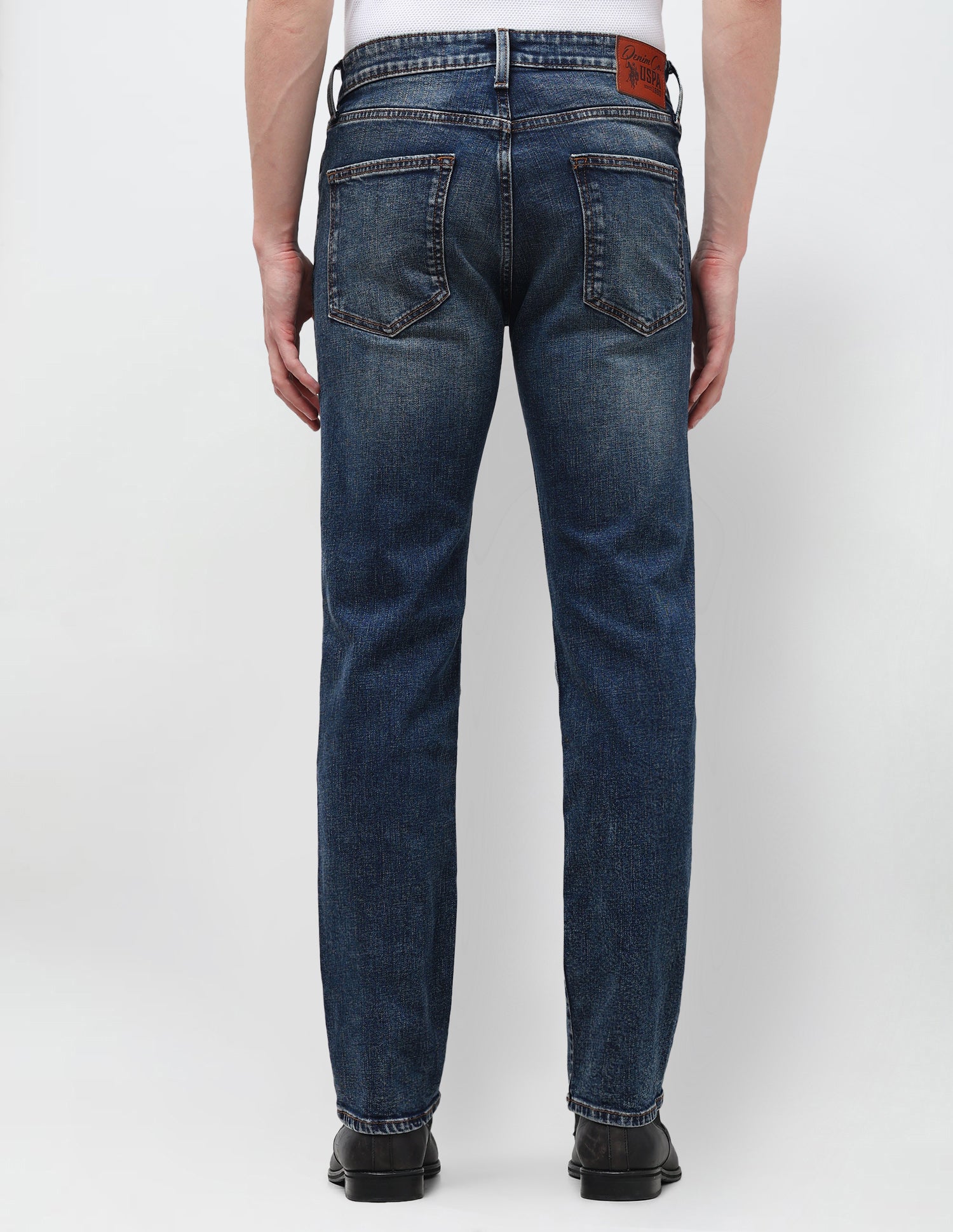 Harold Slim Straight Fit Blue Jeans Tinted Blue - U.S. Polo Assn. India | Large