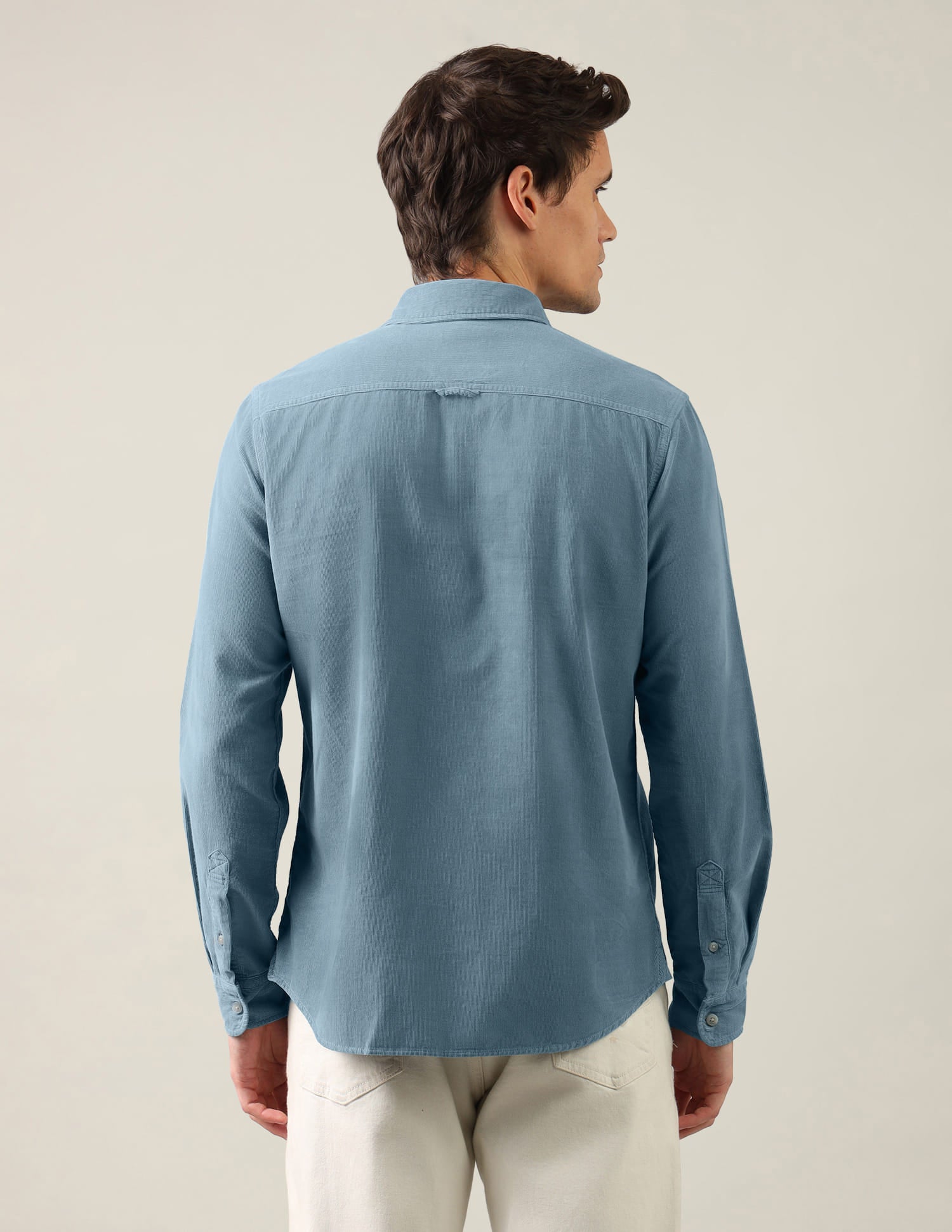 Regular Fit Corduroy Shirt Blue - U.S. Polo Assn. India | Large